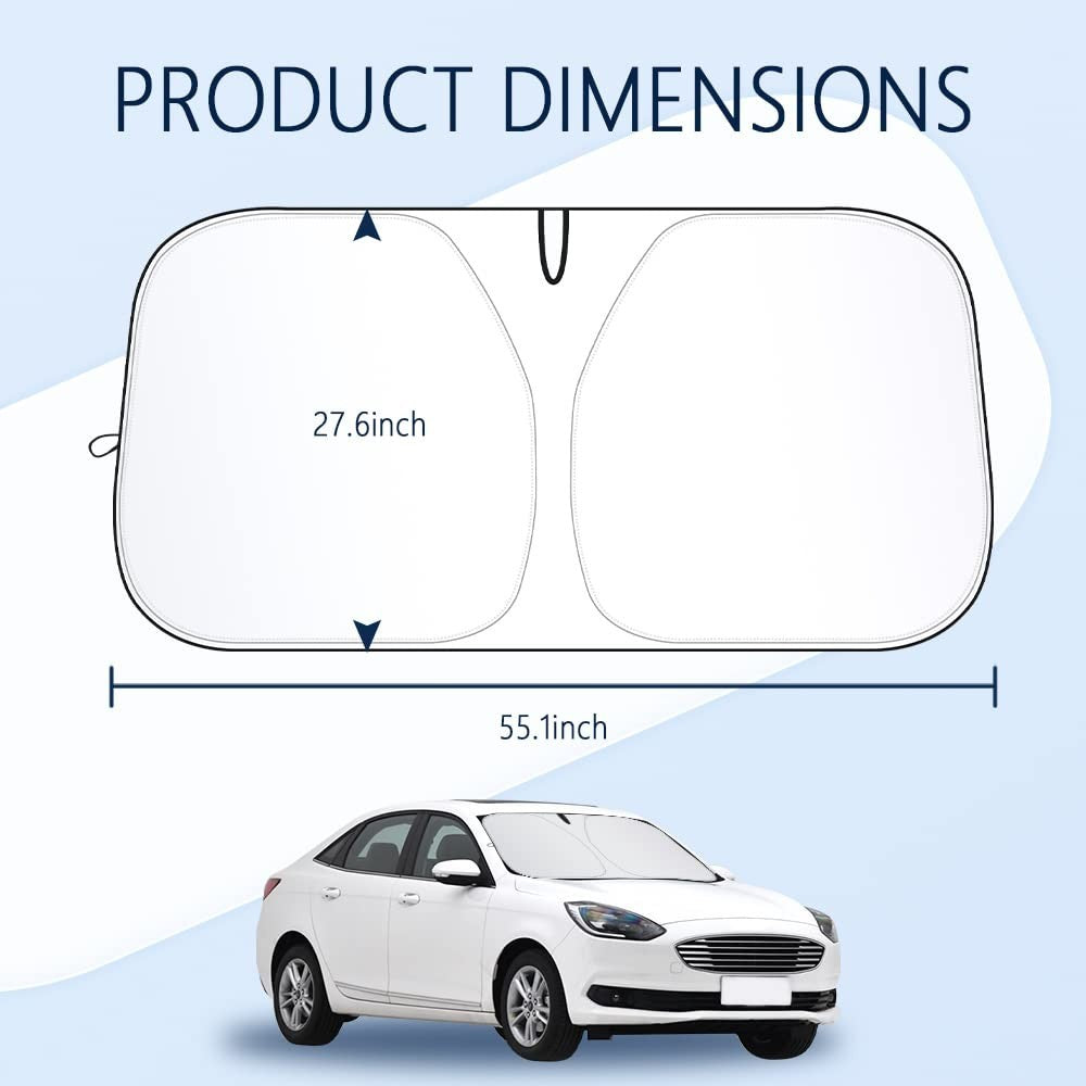 Thickened Automotive Glass Sunshade with Storage Bag - Keeps Car Cool, Fits Smal2