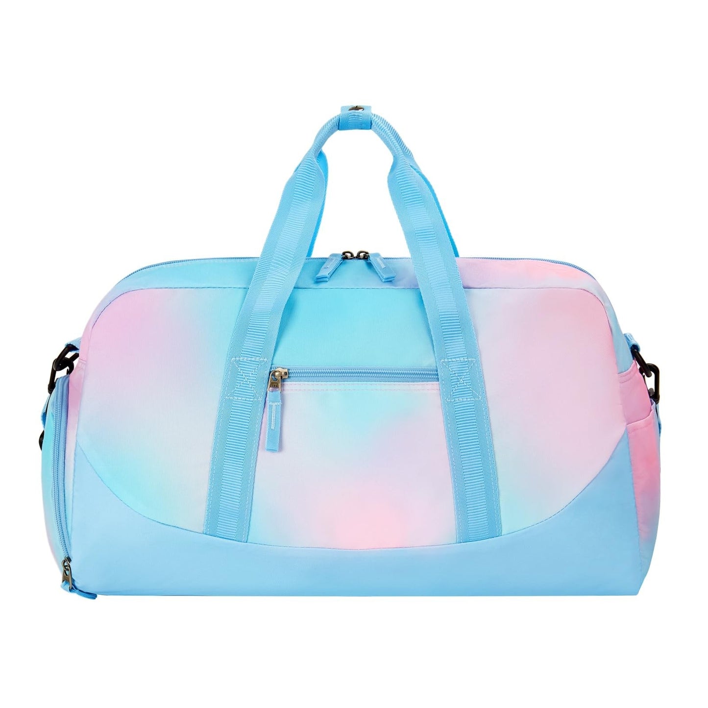 Girls Blue Duffle Bag for Kids, Large Overnight Travel Bag with Shoe Compartment5