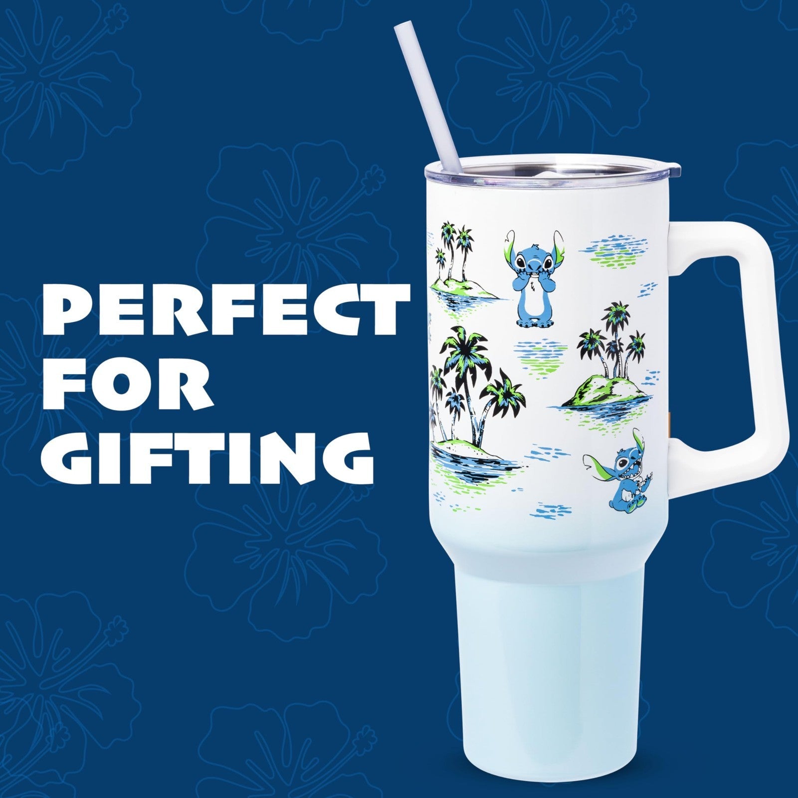 Vintage Lilo & Stitch Tumbler   Double Walled, 40oz, Fits Cup Holder, Straw & Ha7