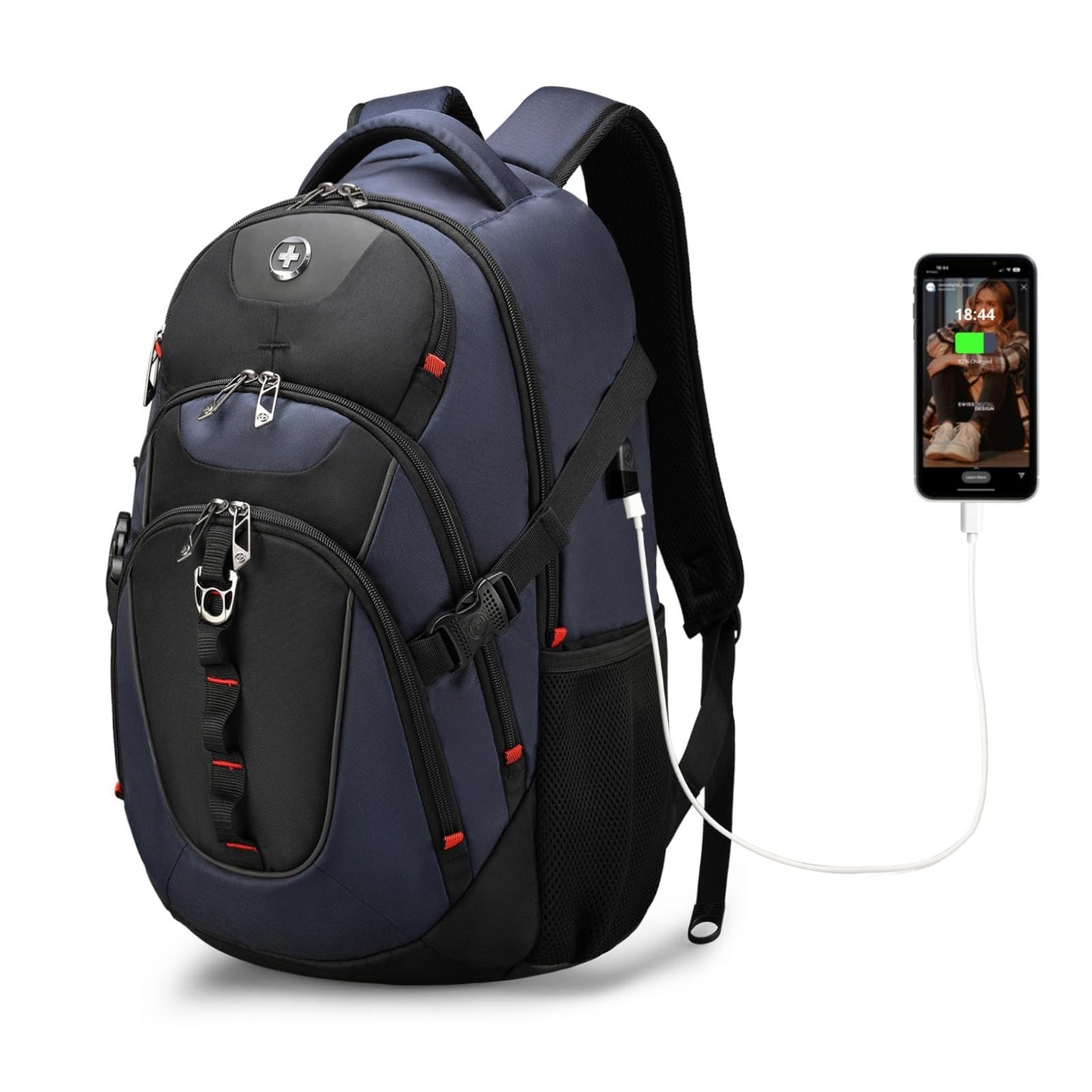 Stylish Laptop Backpack with USB Charging Port, Fits 15.6" Computer, 31L Travel1