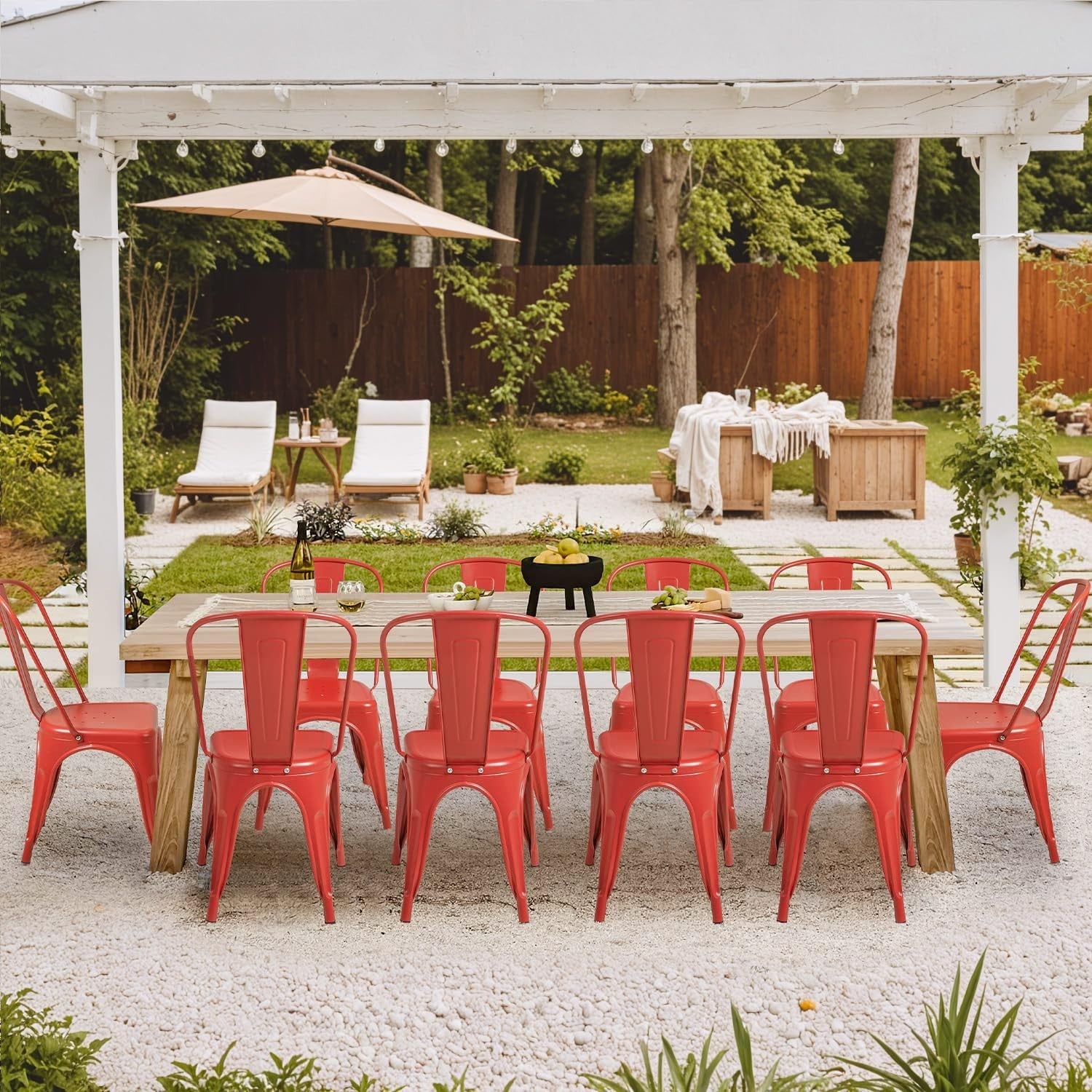 Stackable Metal Dining Chairs Set of 4   Indoor Outdoor Bistro Cafe Side Chairs3