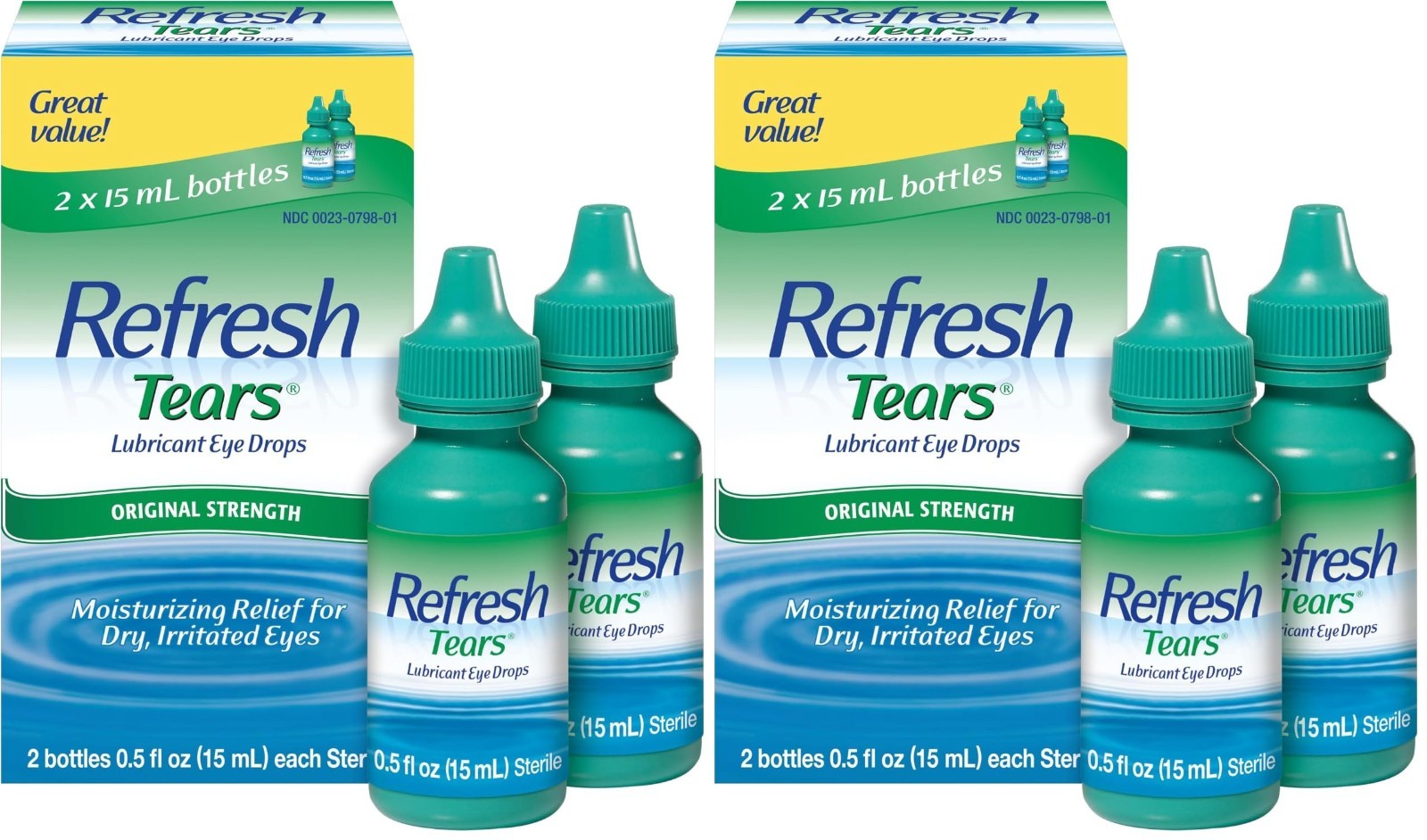 Moisturizing Eye Drops - Liquid Lubricant, 0.51 oz, 4-Pack for Dry Eyes Relief1