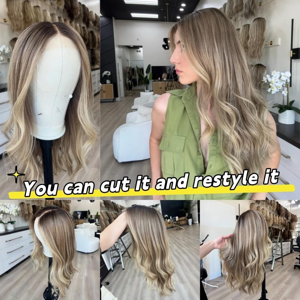Ombre Golden Blonde Lace Front Wig - 13x4 HD Transparent, Pre-Plucked, Heat Resi5