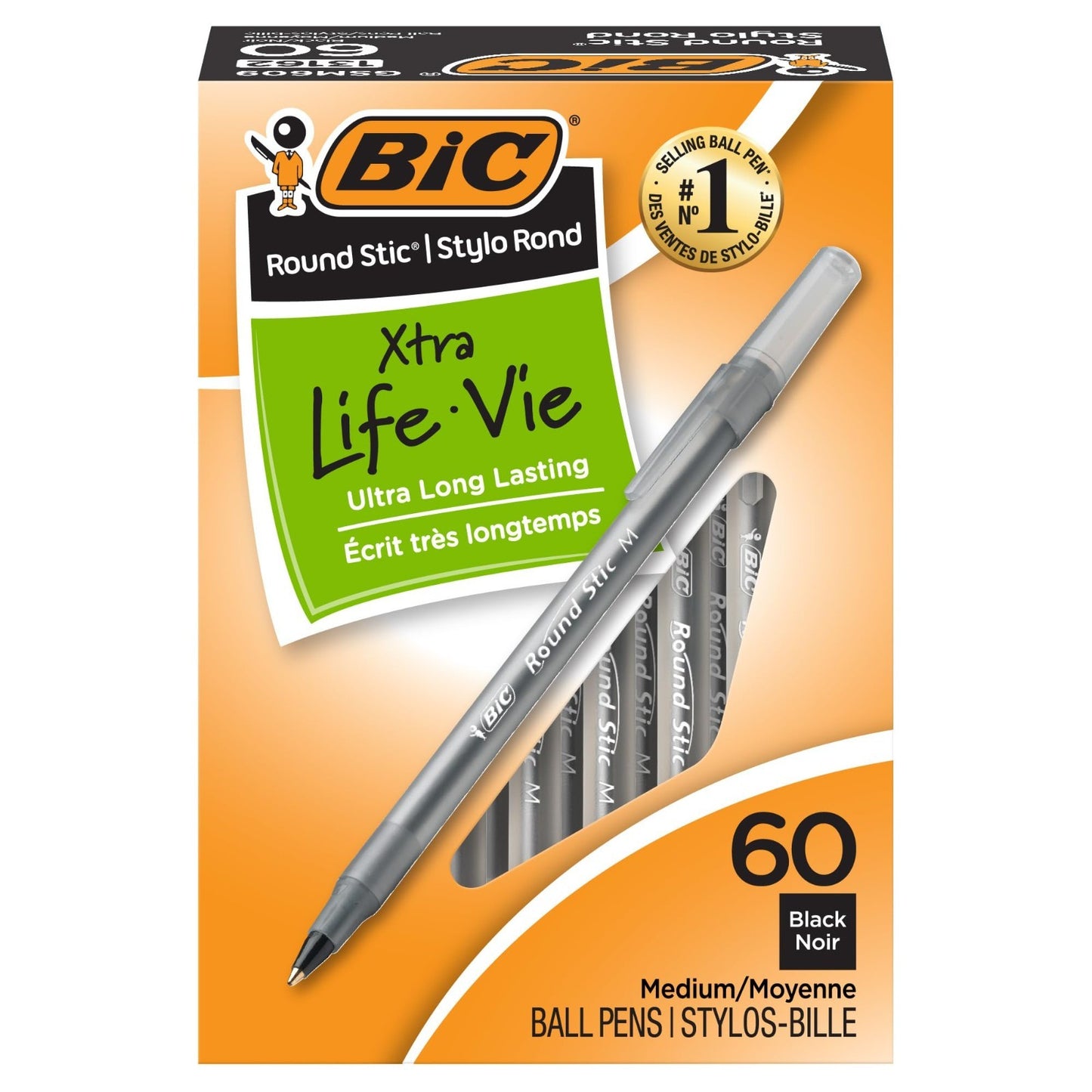 60 Count Black Ballpoint Pens, Ultra Long Lasting Ink, Smooth Writing, Xtra Life1