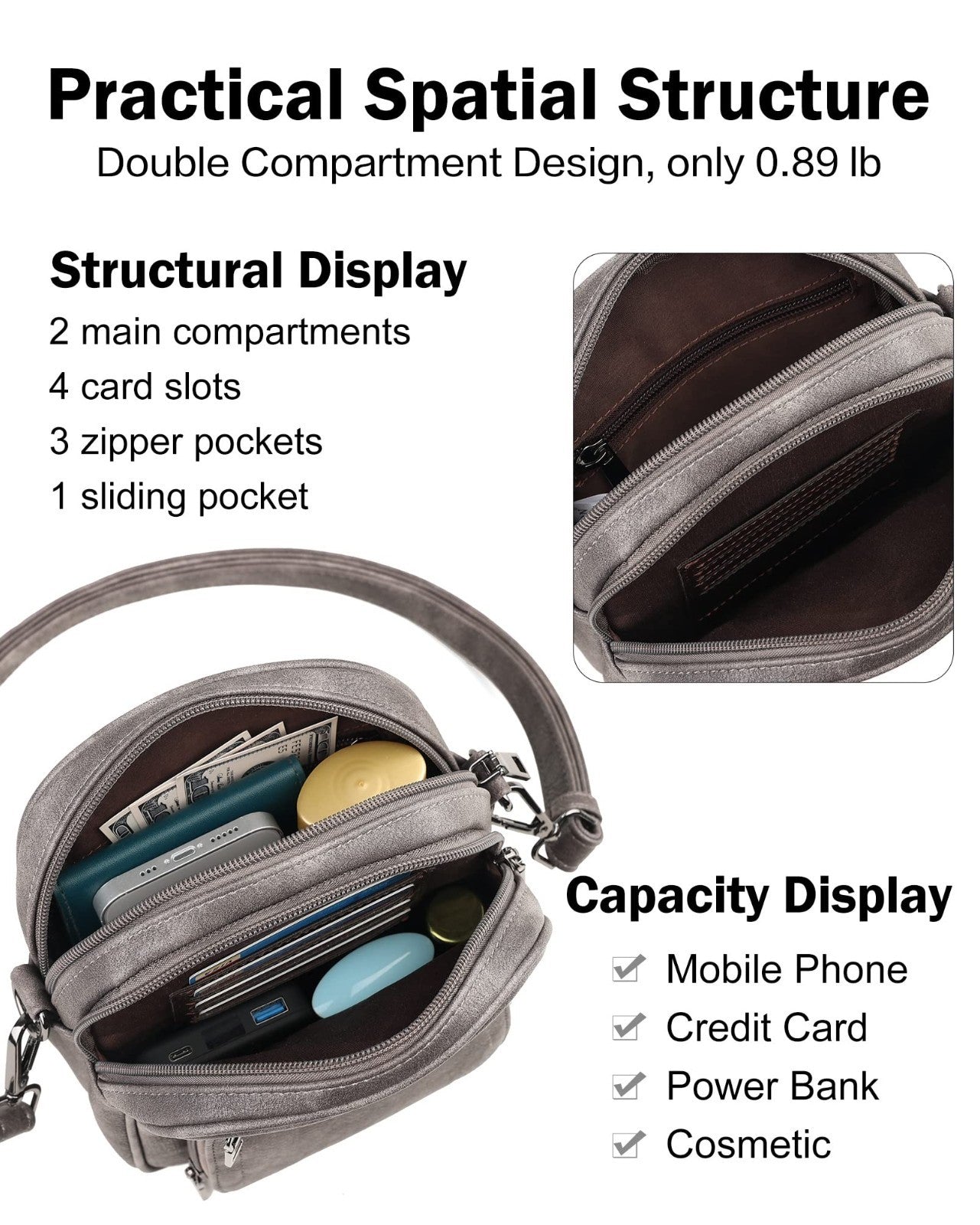 Stylish Small Crossbody Purses for Women, RFID Anti-Theft, 4 Card Slots, Lightwe5