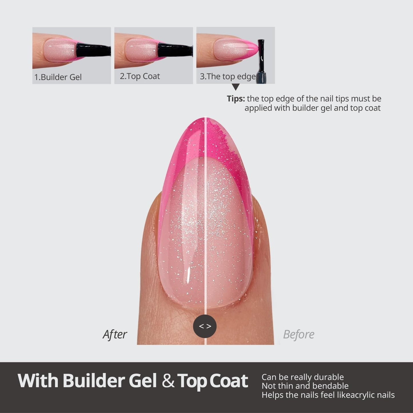 Pastel French Tip Press On Nails - Stiletto Cat Eye Design, Size L, Easy Apply3