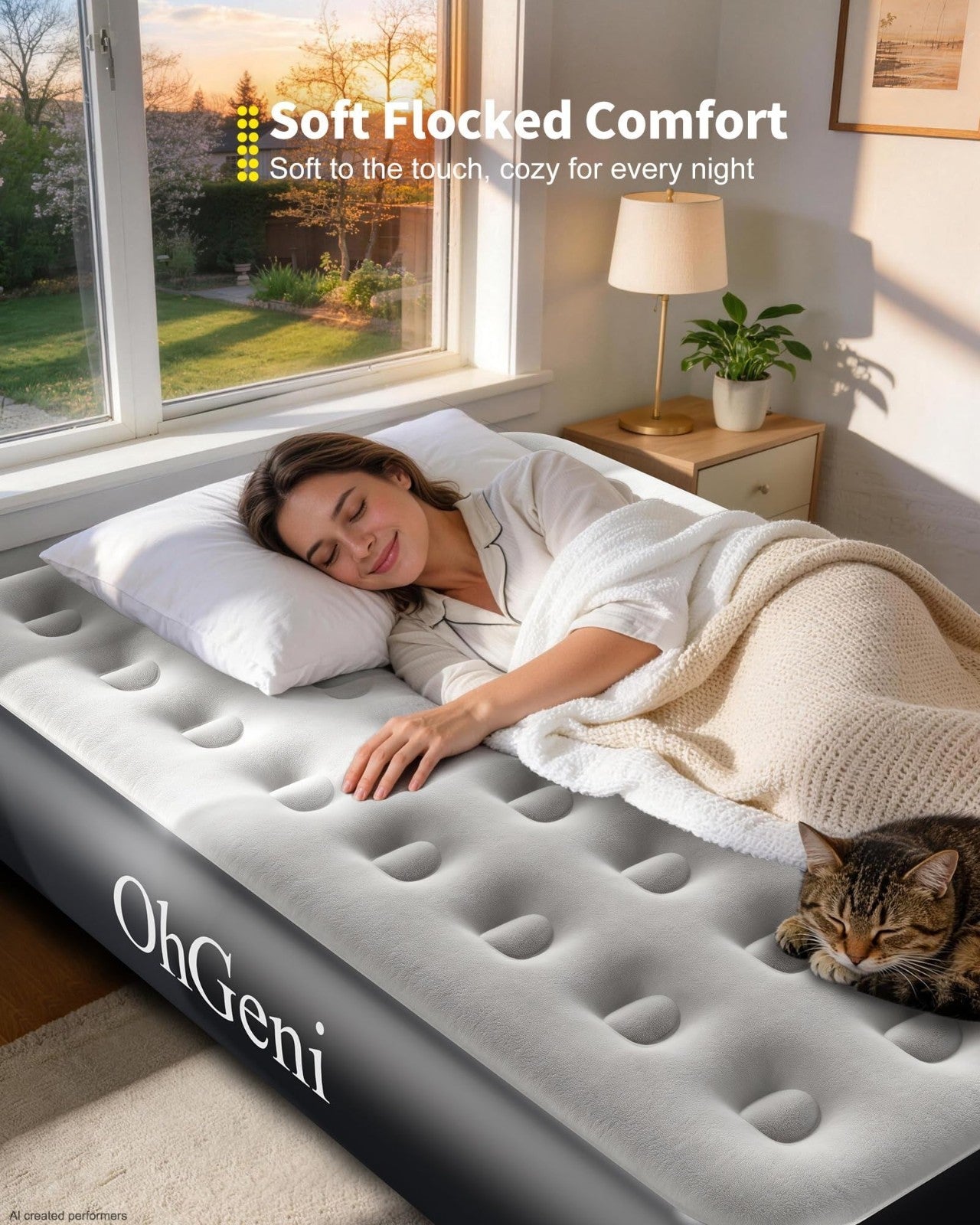 13" Raised Air Mattress with Built in Pump, Inflatable Bed for Home & Camping, 64