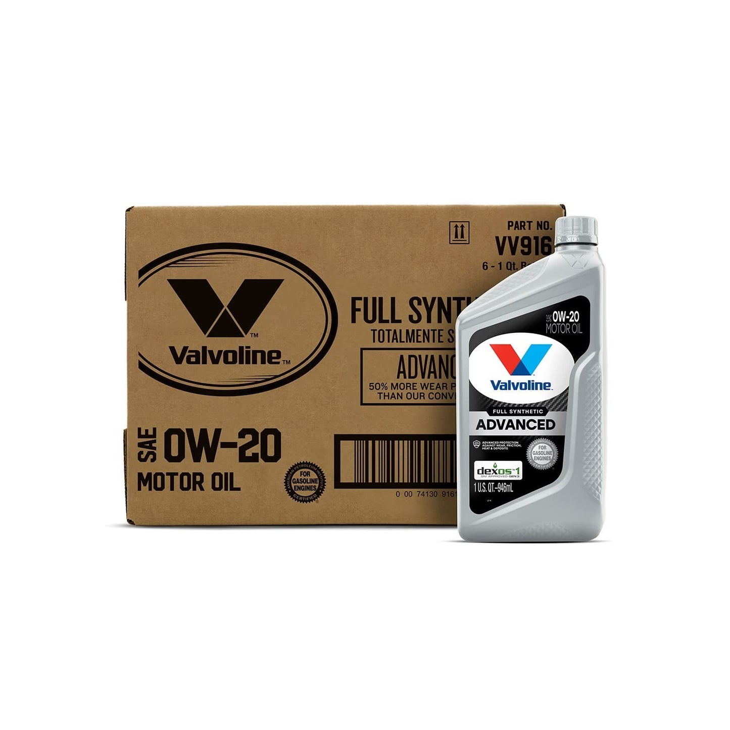 Full Synthetic 0W 20 Motor Oil   1 QT, Case of 6   Advanced Engine Protection1