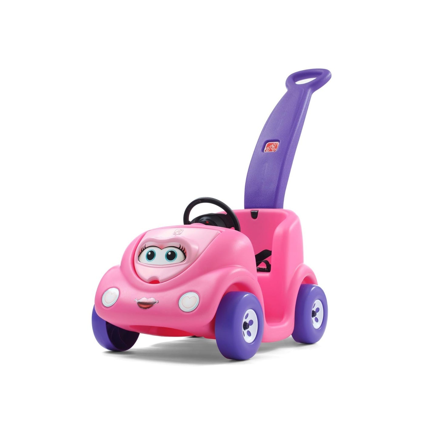 Kids Push Car Ride-On Toy with Seat Belt & Horn, Durable Plastic, Max 50 lbs, Pi1