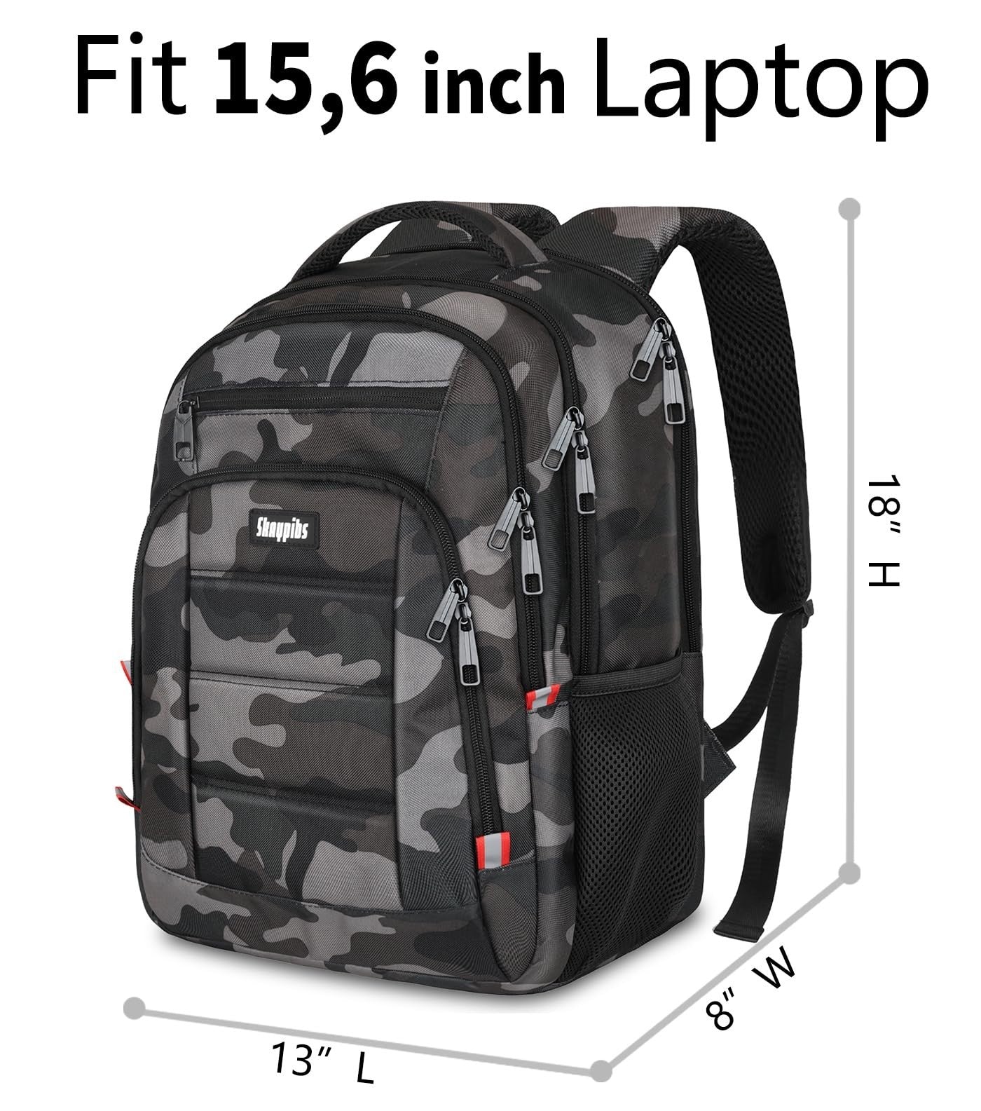 Anti Theft Laptop Backpack 15.6"   Travel, School, Work, Camo BookBag for Teens5