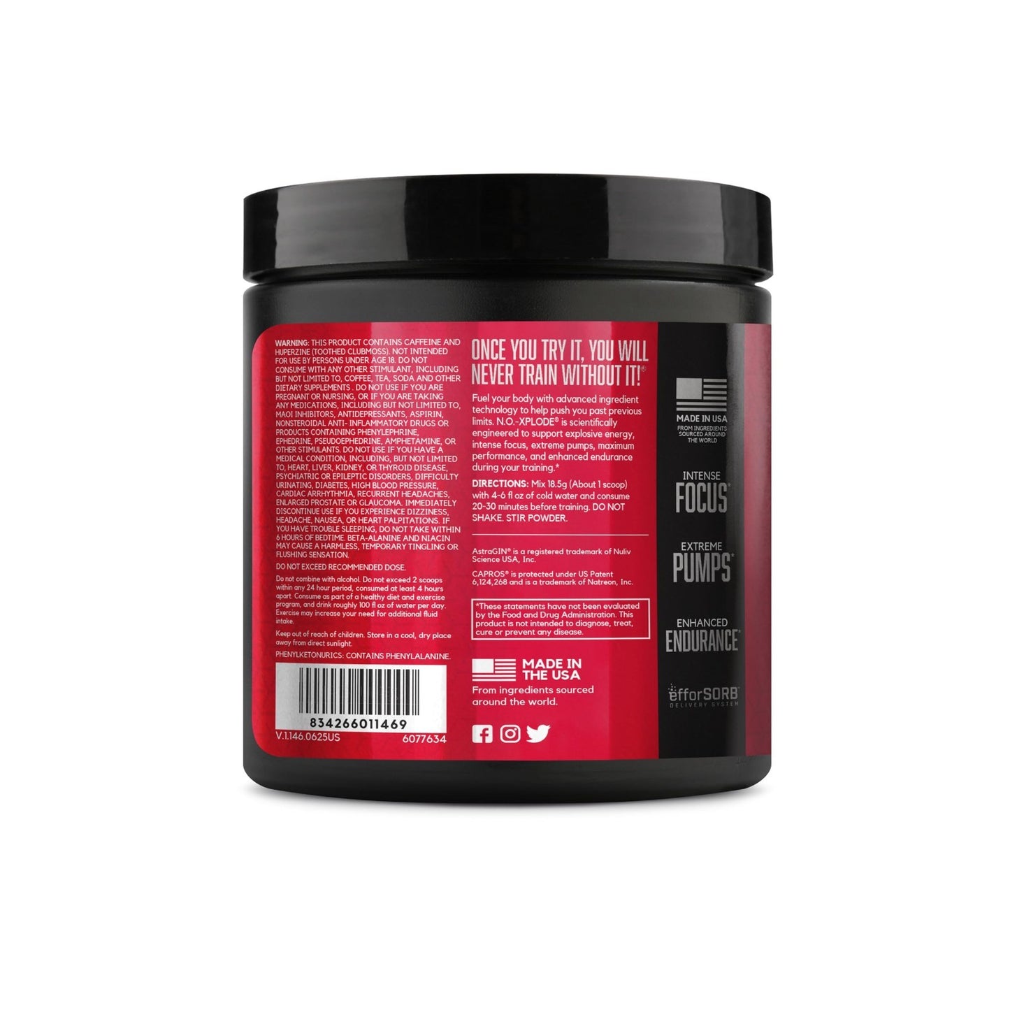 Pre Workout Powder with Creatine & Beta-Alanine, Fruit Punch, 16 Servings - Ener5