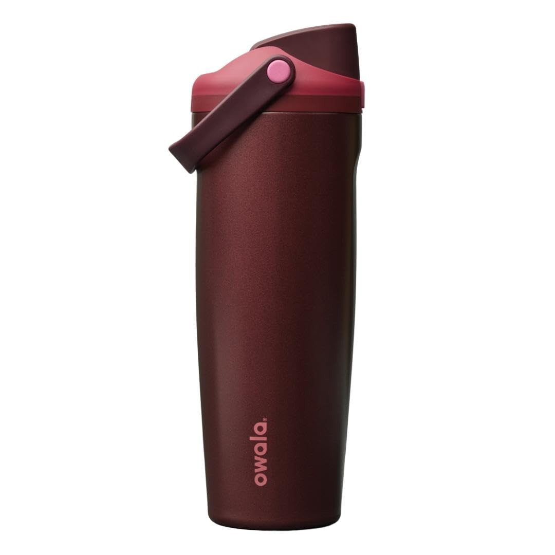Insulated Stainless Steel Water Bottle 30oz   Two Way Spout, Built In Straw, Lea1