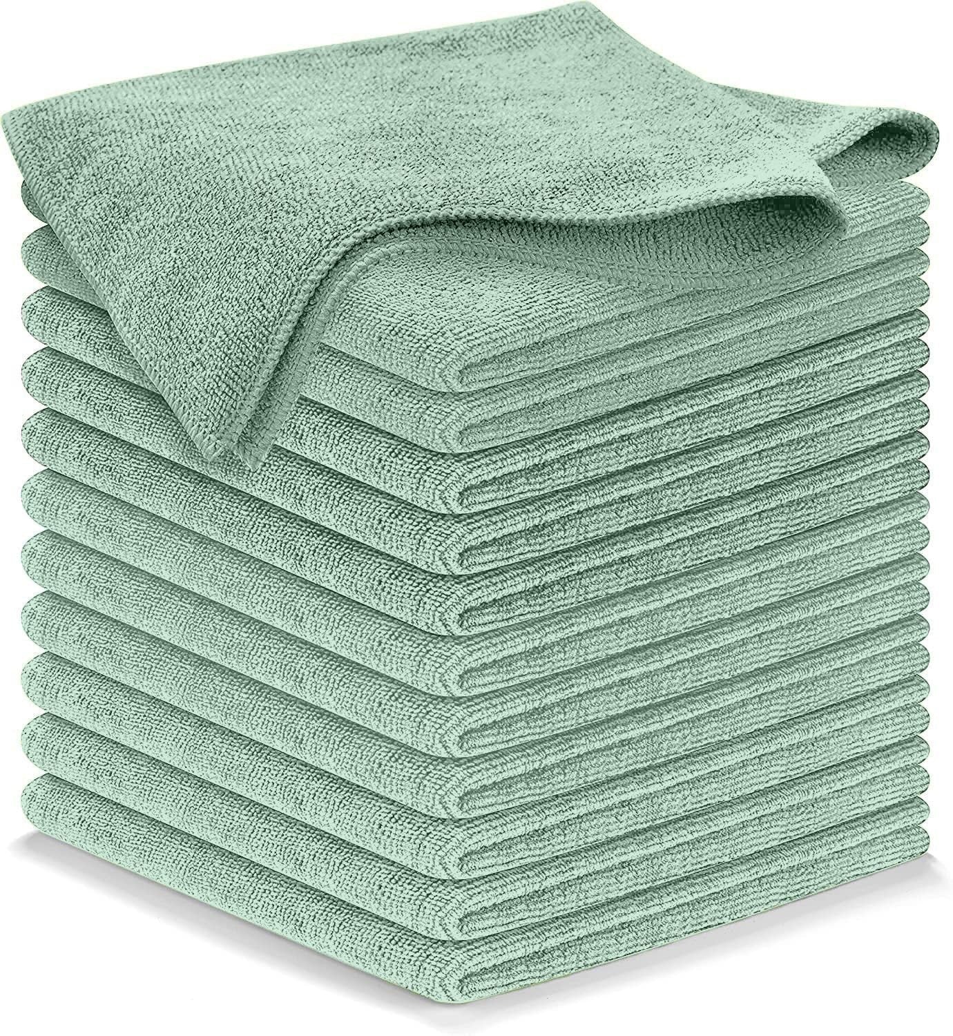 Microfiber Cleaning Cloths   12 Pack Sea Green, Ultra Absorbent, Streak Free Shi1