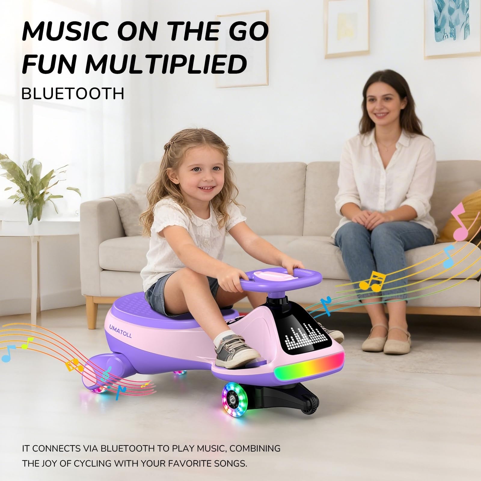 12V Electric Wiggle Car for Kids - Fun Ride-On Toy, Birthday Gift for Ages 3+3