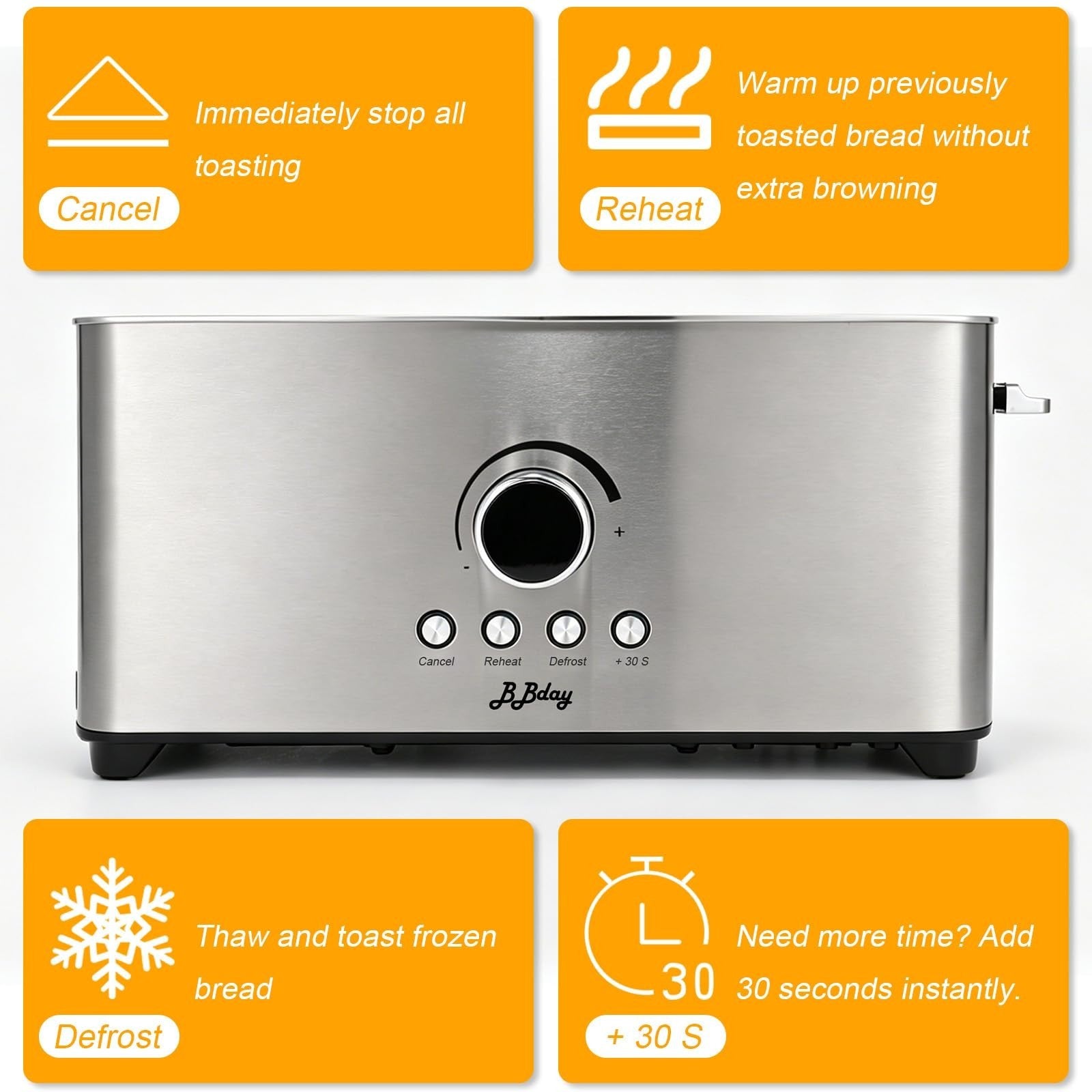 Long Slot Stainless Steel 2 Slice Toaster with 7 Browning Settings   Kitchen Ess3