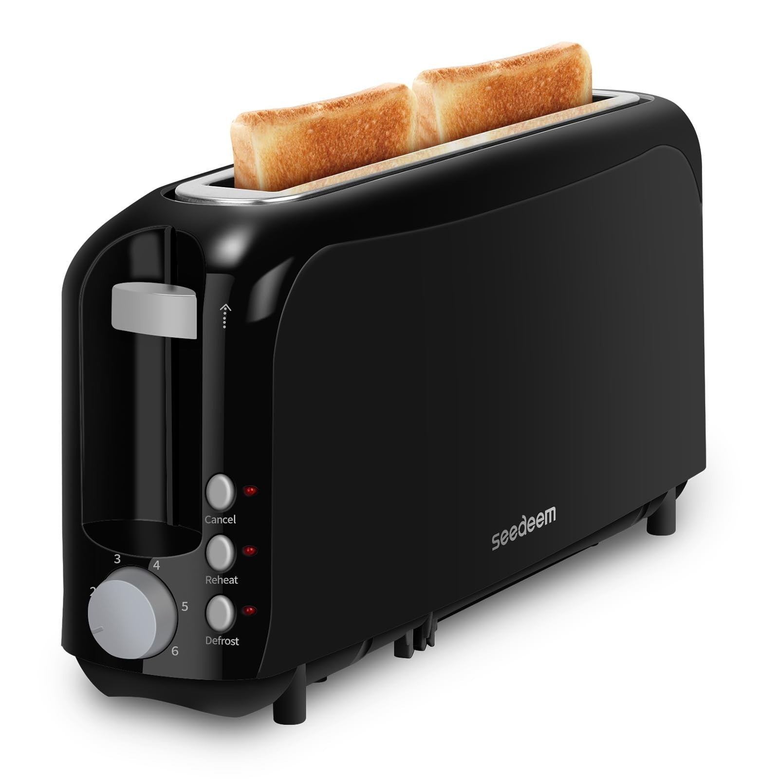 Slim 2-Slice Toaster with Long Slot for Bagels & Artisan Bread, 6 Shade Settings1