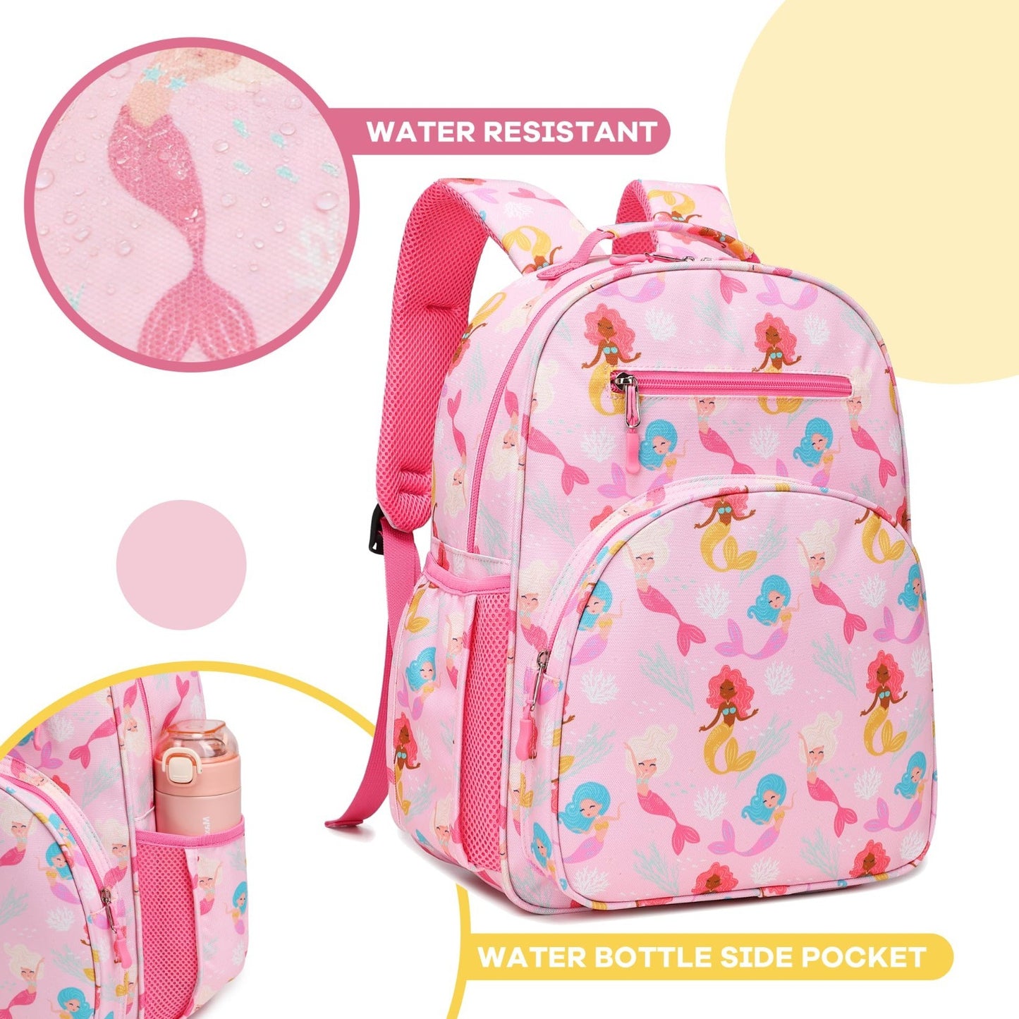 Cute Lightweight Kids Backpack for Girls   Mermaid Pink, Ideal for Kindergarten1