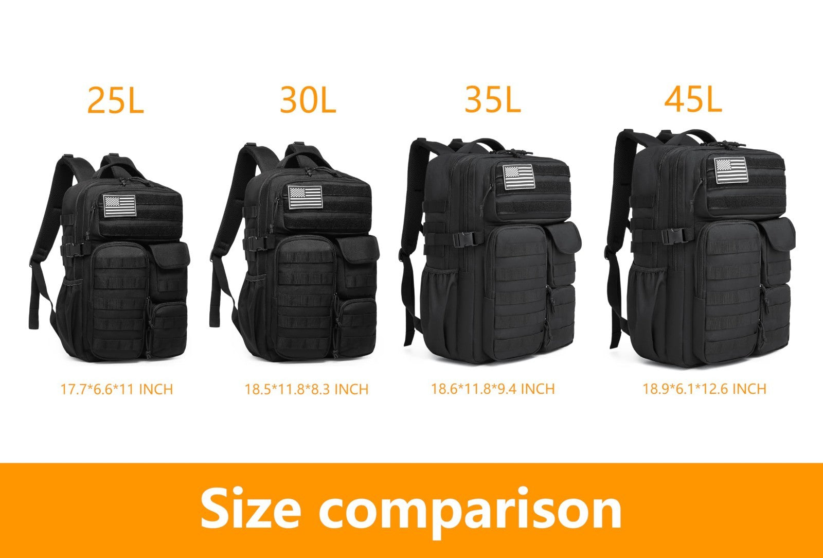 Waterproof Tactical Backpack 25L   Military Outdoor Rucksack with Multiple Pocke4