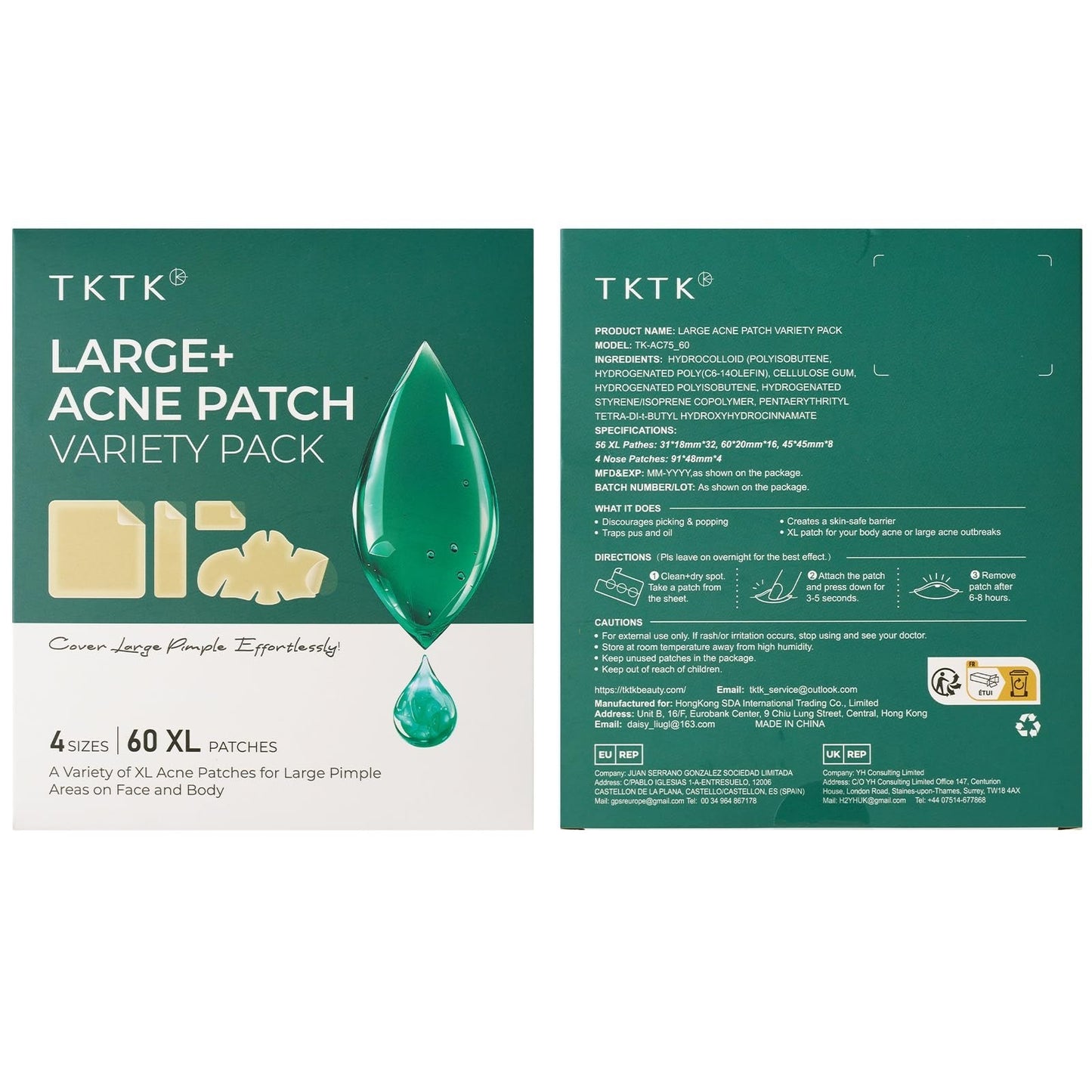 Large Hydrocolloid Pimple Patches for Acne Breakouts   4 Sizes, Fast Healing7