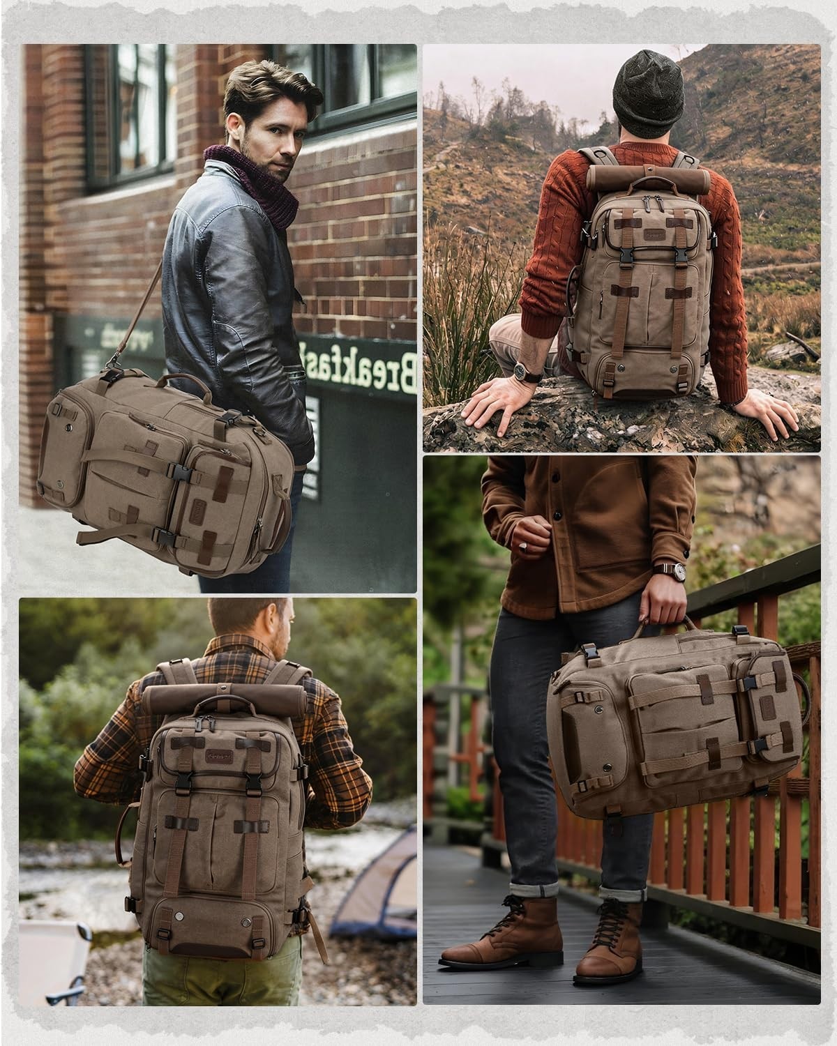 40L Convertible Laptop Backpack, Airline Approved, Travel Friendly, Coffee Brown5