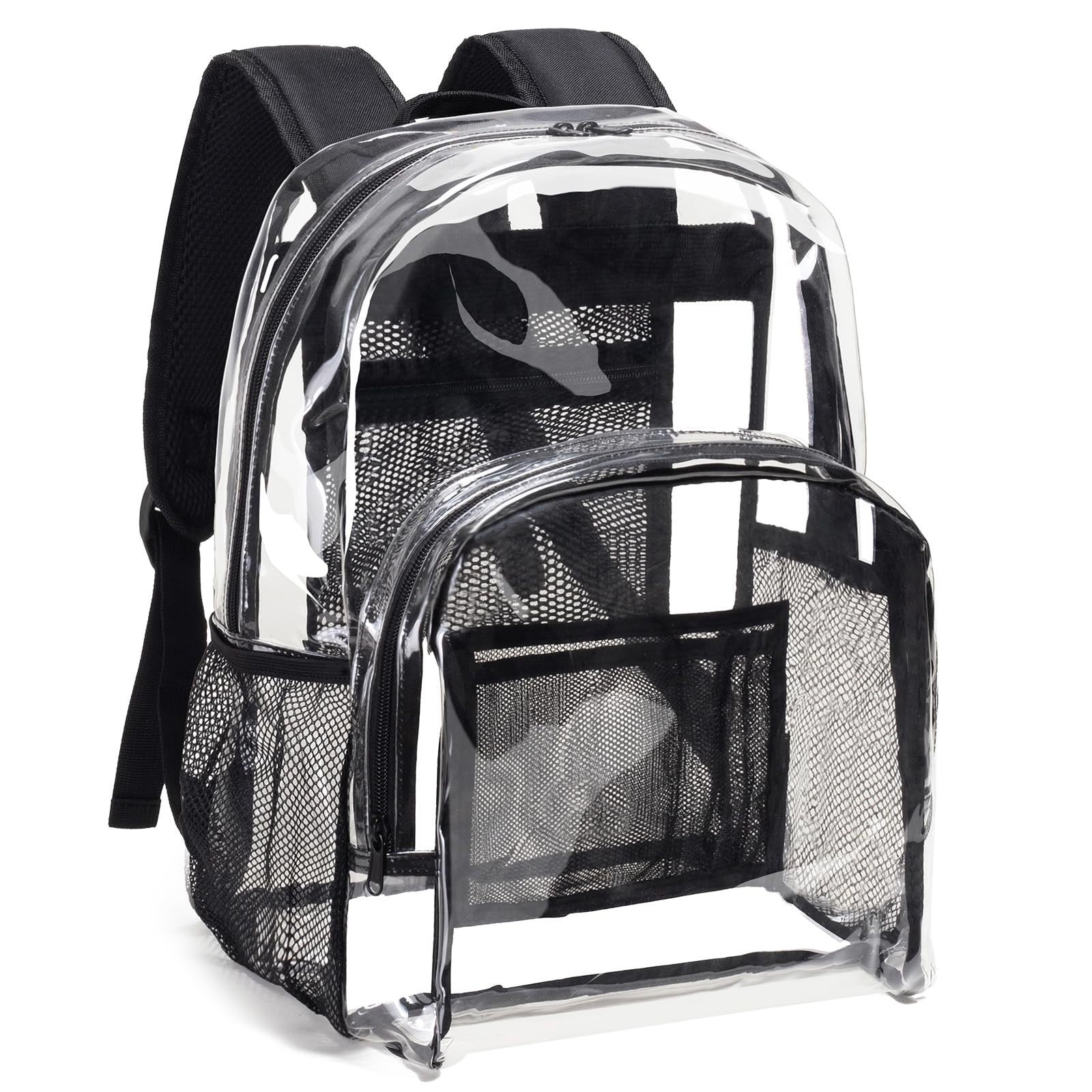 Clear PVC Backpack Heavy Duty Transparent Bag with Reinforced Straps - Large Cap1