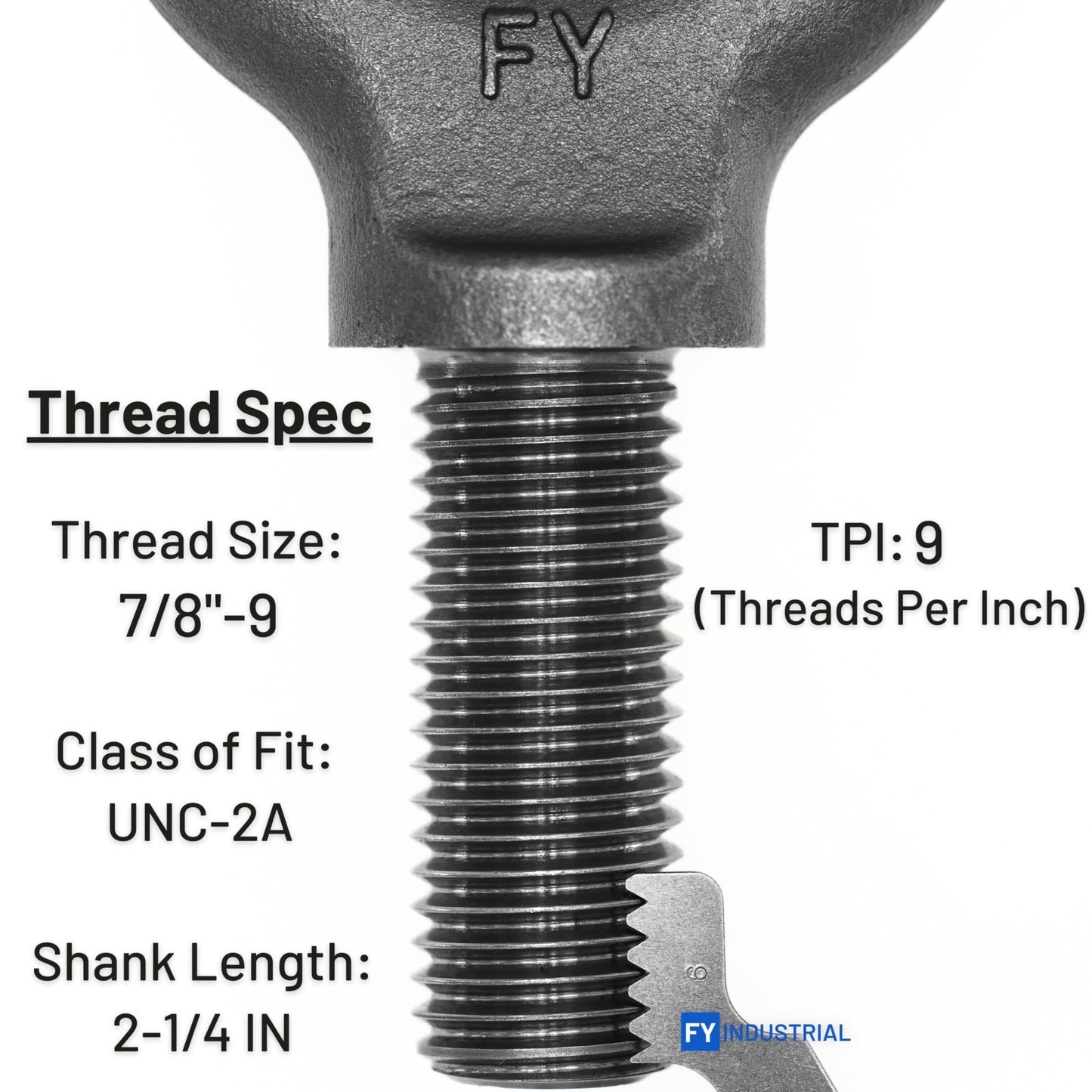 Heavy-Duty Lifting Shoulder Eye Bolt 7/8"-9 x 2-1/4" for Secure Rigging & Hoisti4