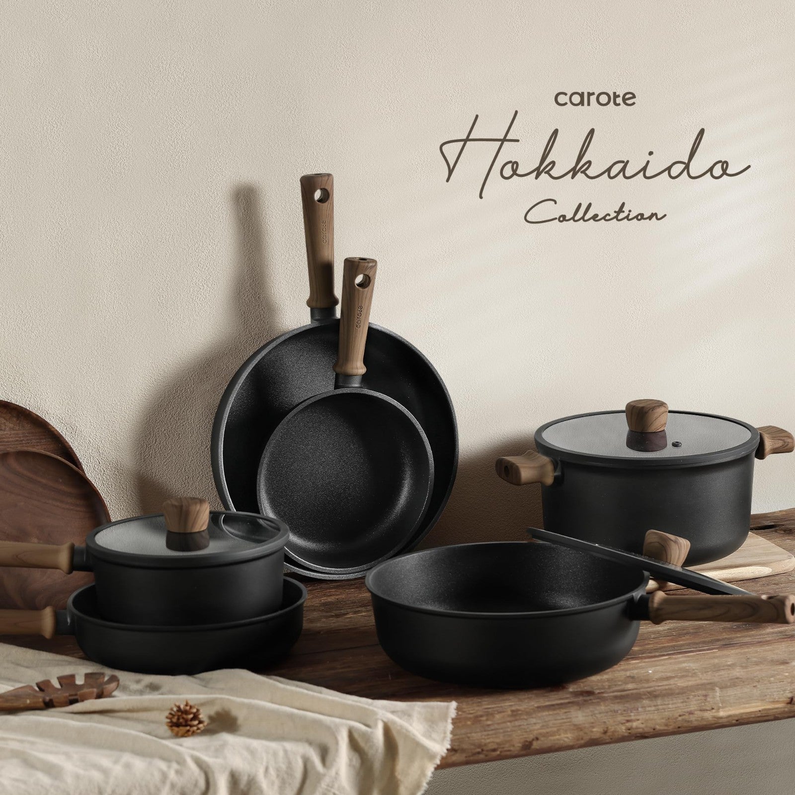 16pcs Nonstick Cookware Set   Scratch Resistant, Easy to Clean, Induction Compat6