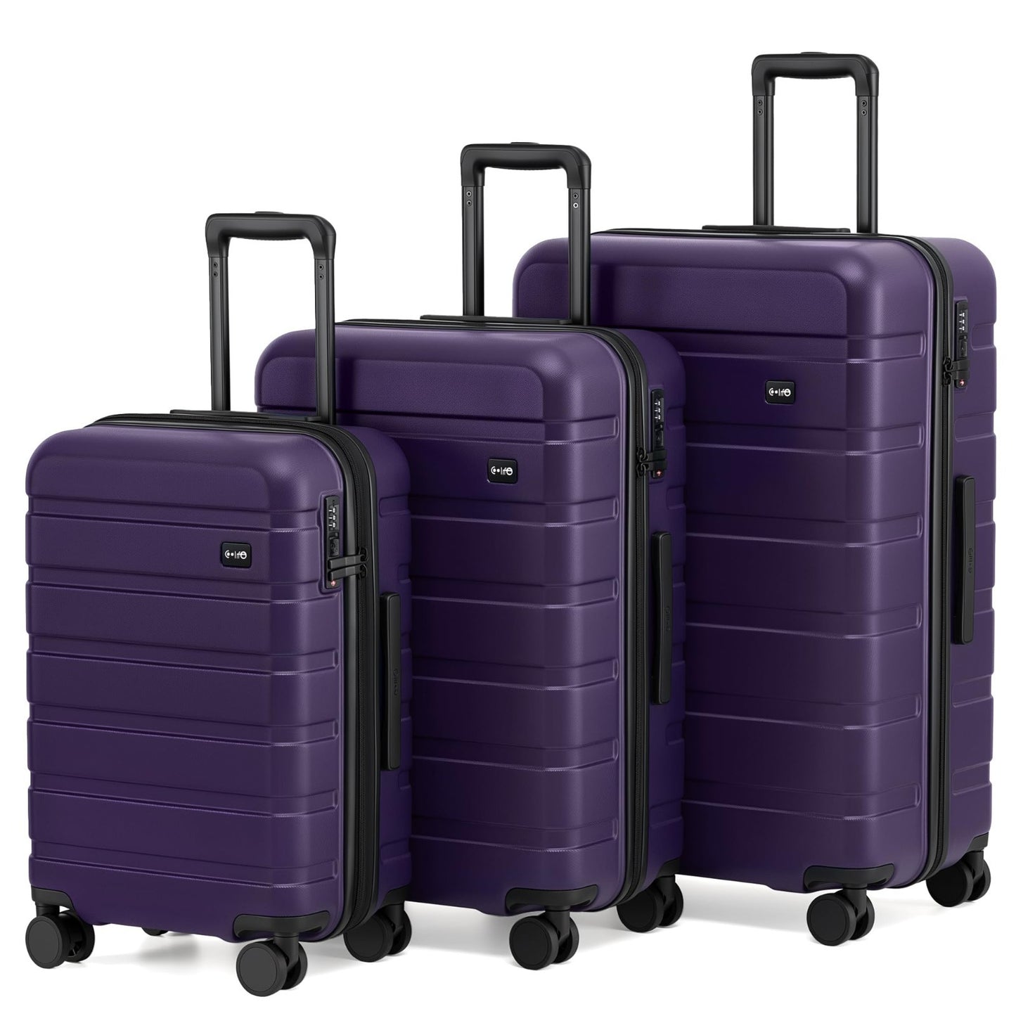 Lightweight Durable Hardshell Luggage Set - 3 Piece Expandable Suitcase, 360° Sp1
