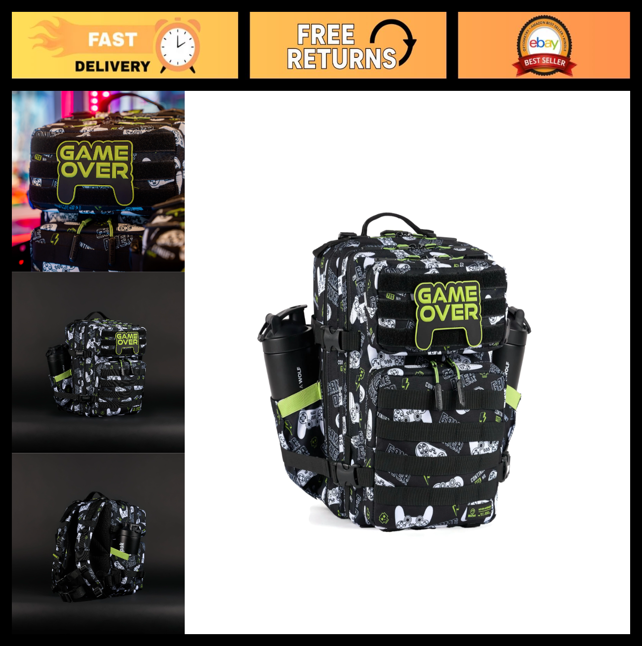 Durable 25L Waterproof Gym Backpack, MOLLE Webbing, Laptop Pocket, Athletic Gear0