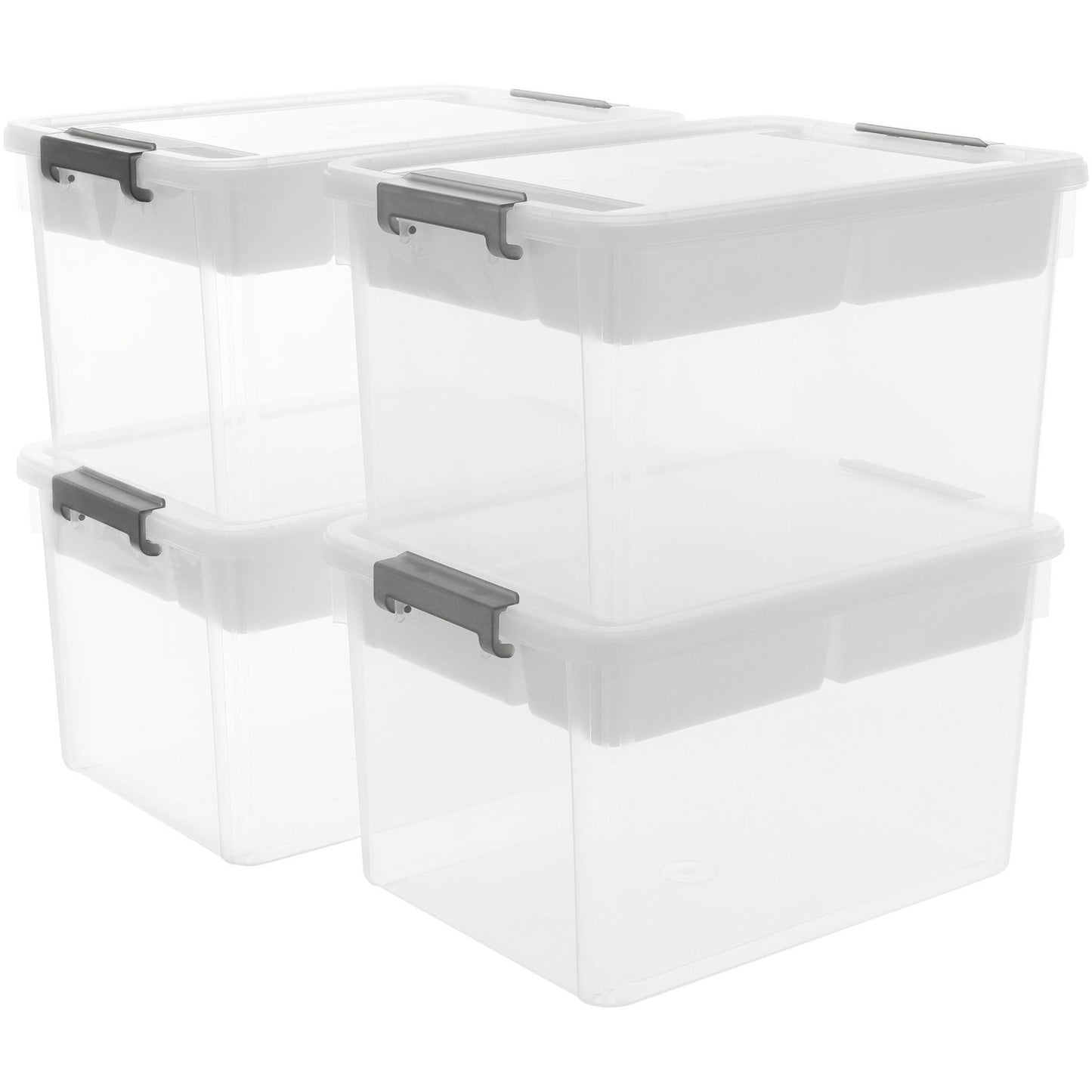 Clear Craft Organizers 32QT Storage Box Set   4 Packs with Tray for Easy Access1