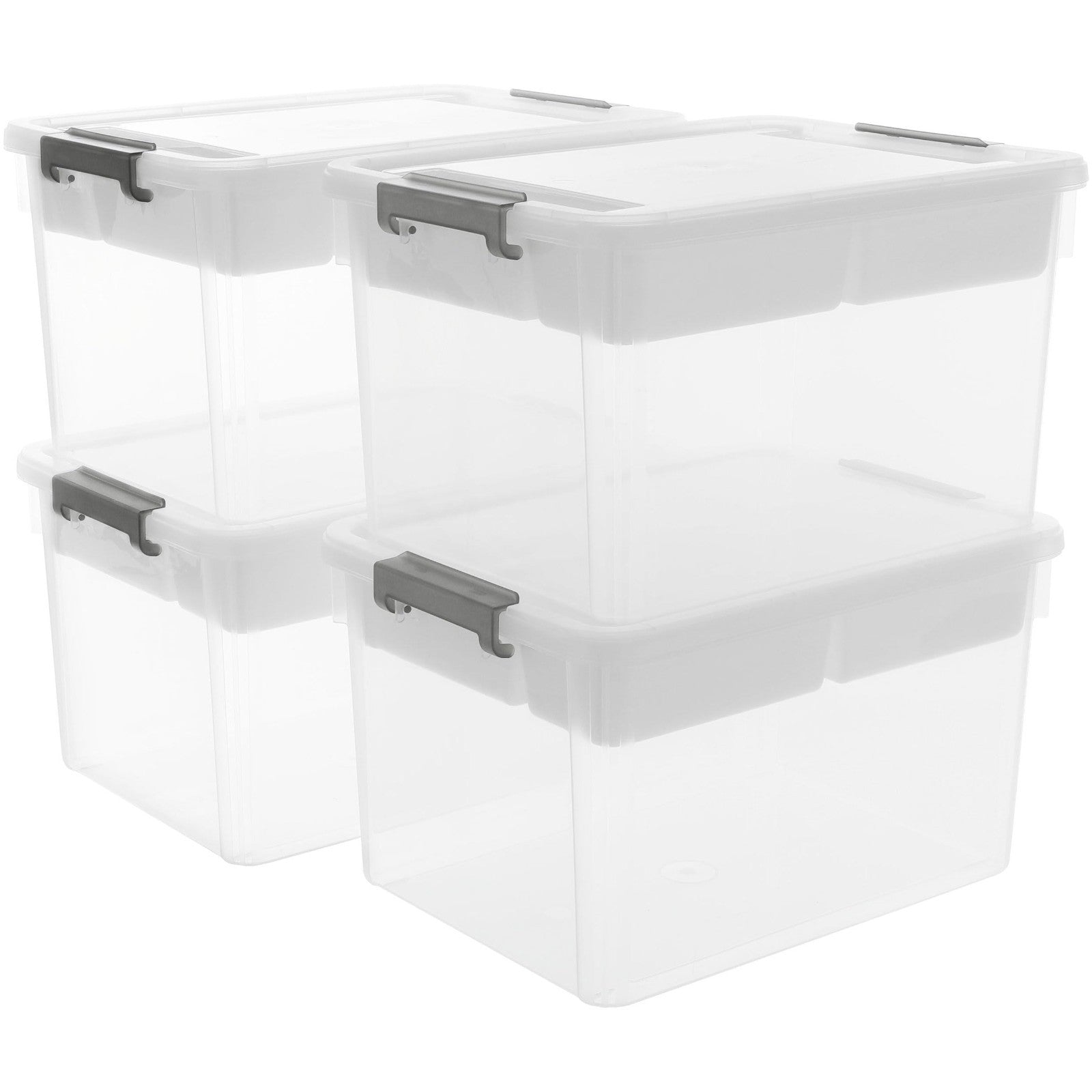 Clear Craft Organizers 32QT Storage Box Set   4 Packs with Tray for Easy Access1