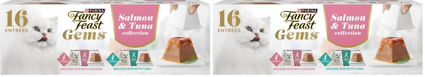 Gourmet Wet Cat Food Variety Pack   Salmon & Tuna Pate Mousse in Gravy   16 Cans1