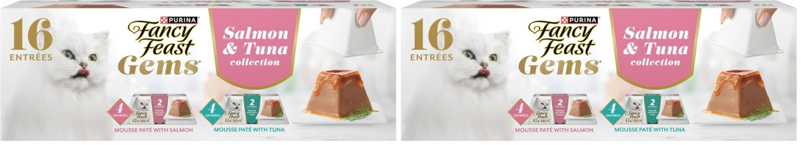 Gourmet Wet Cat Food Variety Pack   Salmon & Tuna Pate Mousse in Gravy   16 Cans1