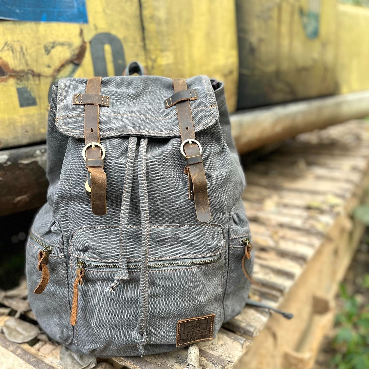 High Capacity Vintage Canvas Backpack for School, College, Hiking & Travel   Fit4