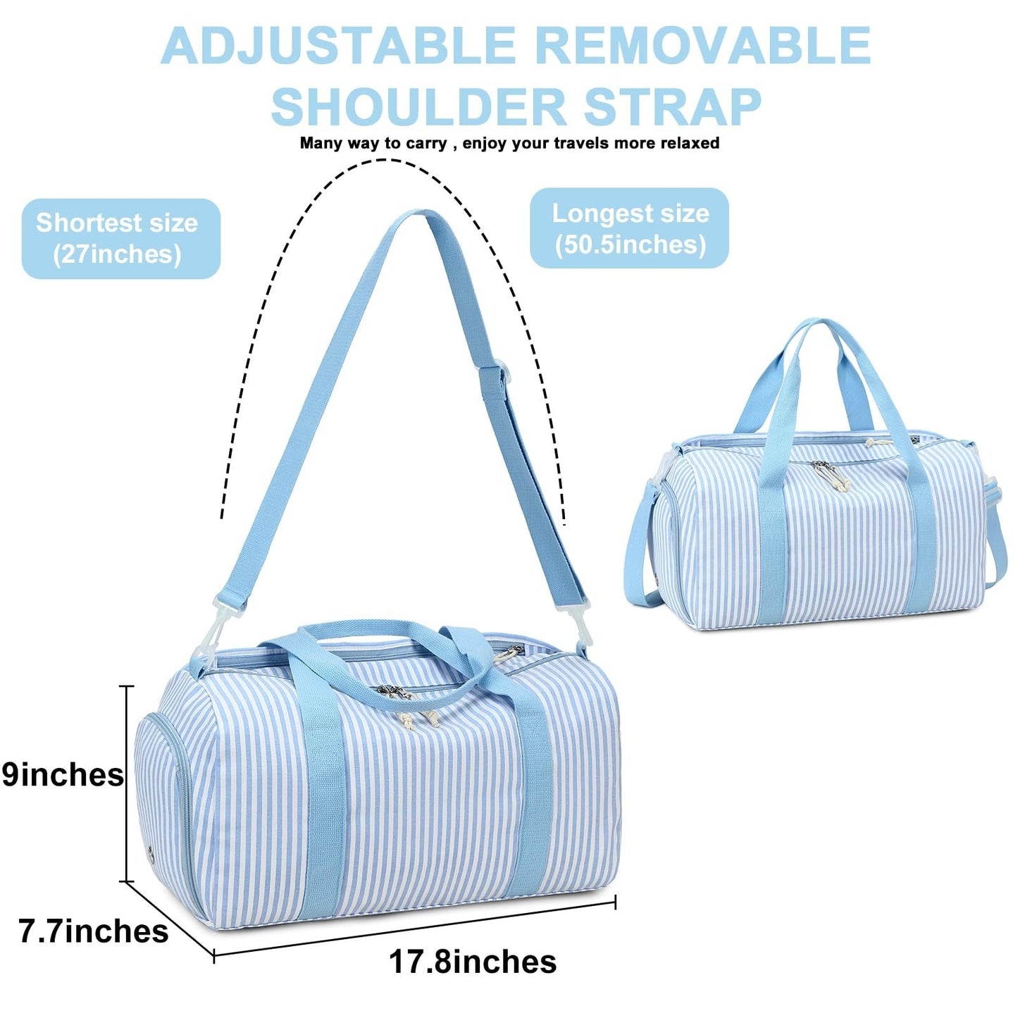 Cute Girls Duffle Bag with Shoes Compartment & Wet Separation - Waterproof Gym &5