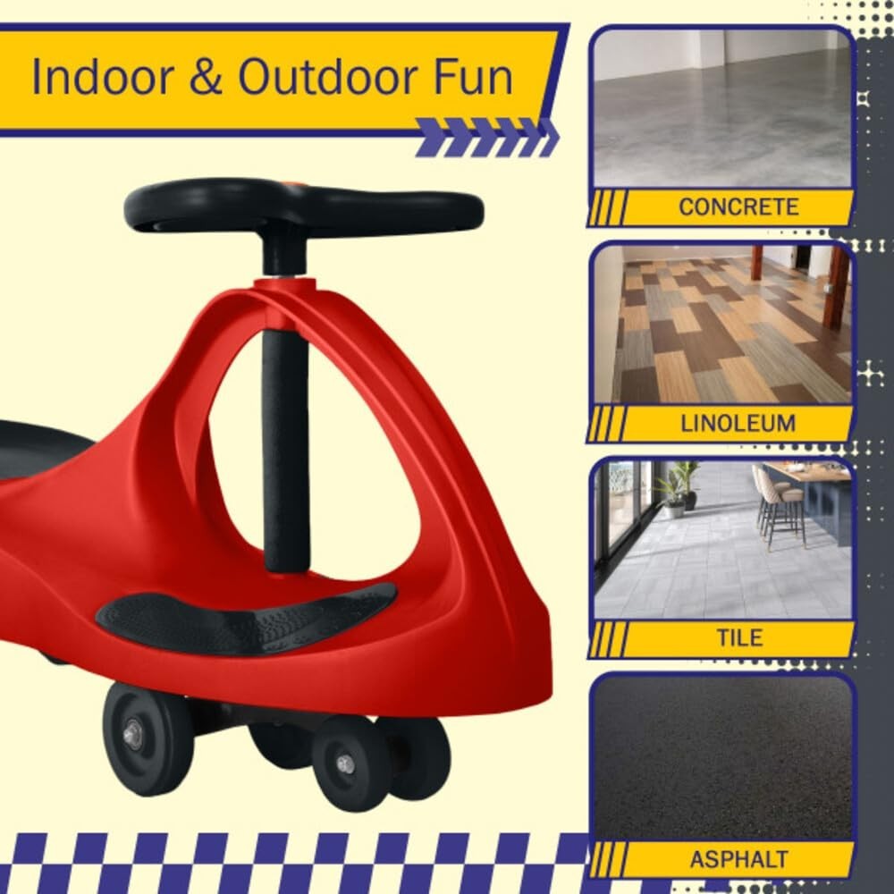 Wiggle Car Ride-On Toy for Kids 3+, Fun Red Push Car for Outdoor Play4