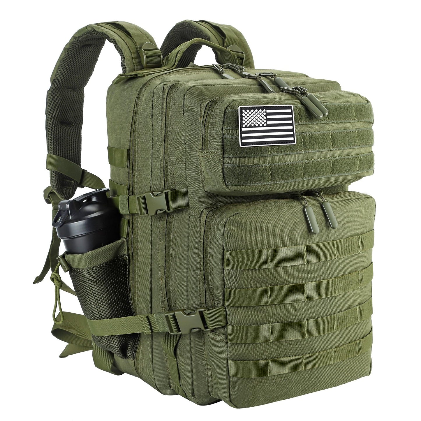 Tactical Military Backpack 45L   3 Day Assault Rucksack with Molle System, Army1