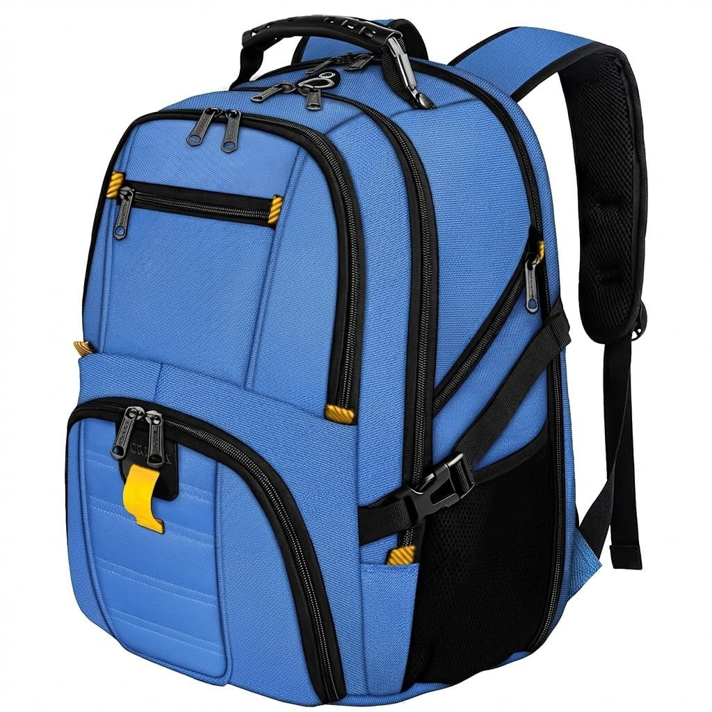 Large Laptop Backpack for Men, Heavy Duty Travel Bag, Waterproof, Multi Compartm1