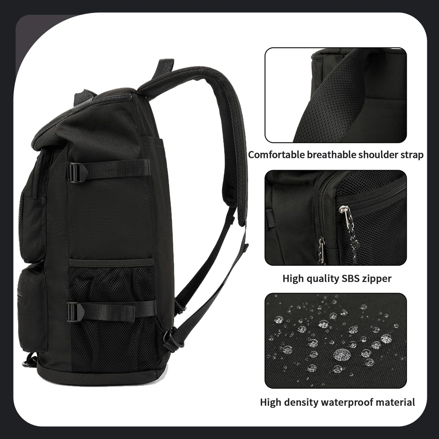 Waterproof Gym Duffel Backpack with Shoe Compartment   4 Carry Methods, Sports &8