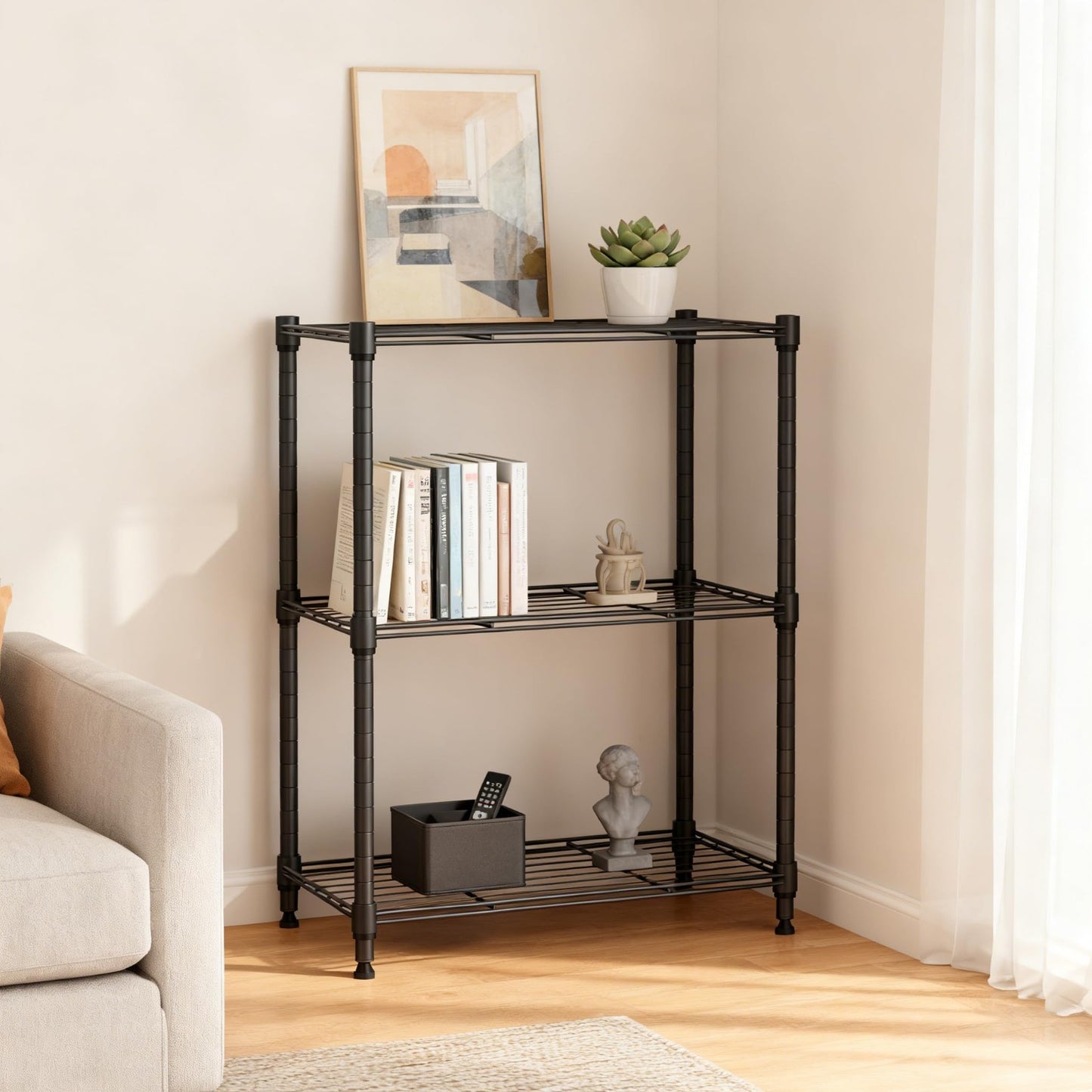 450 lbs Steel Storage Shelving Unit   3 Tier Utility Wire Rack for Home, Kitchen3