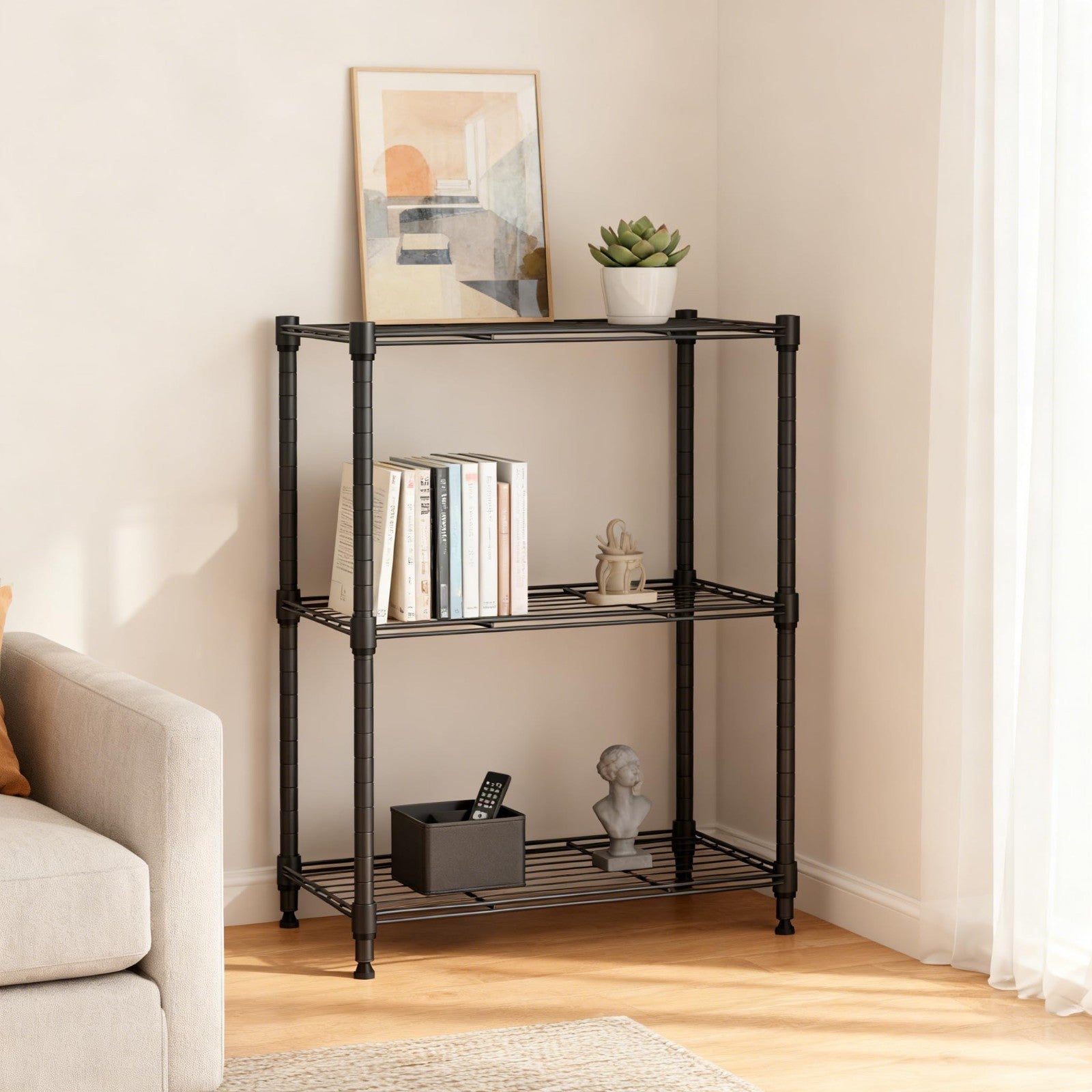 450 lbs Steel Storage Shelving Unit   3 Tier Utility Wire Rack for Home, Kitchen3