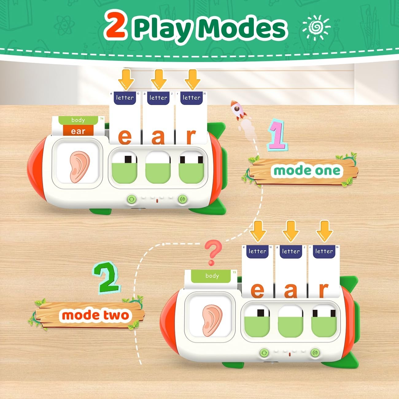Interactive Talking Flash Cards - CVC Spelling Games, ABC Letter Matching Toy fo2