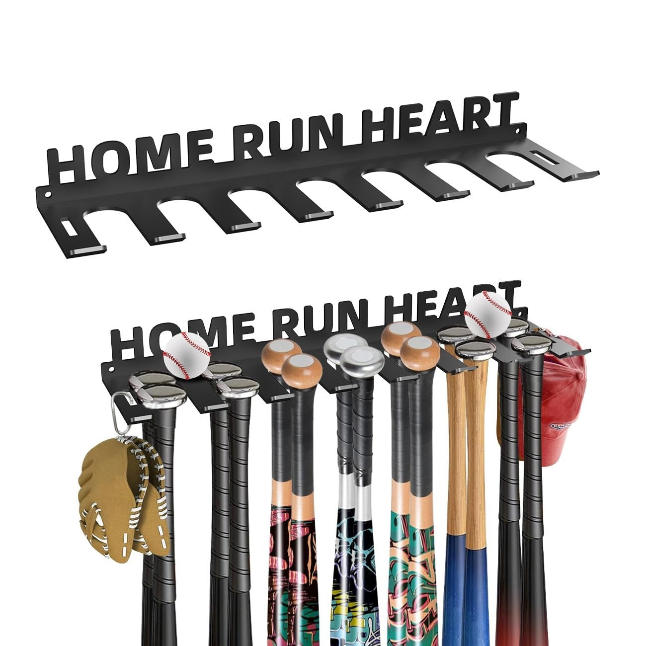 Heavy Duty Metal Baseball Bat Storage Rack Wall Mount   Holds 14 Bats, Sports Or1
