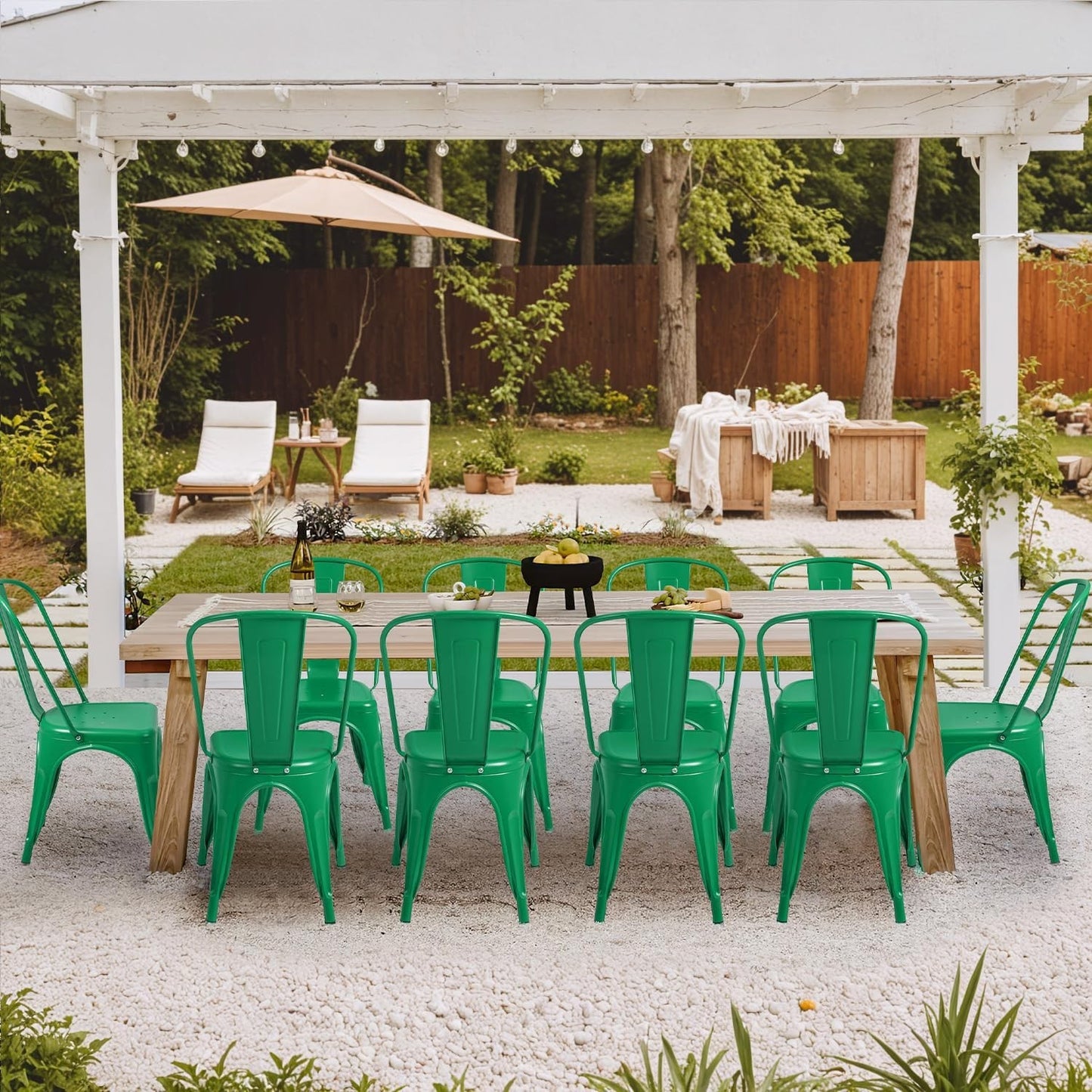 Stackable Metal Dining Chairs Set of 4   Indoor Outdoor Bistro Cafe Side Chairs3