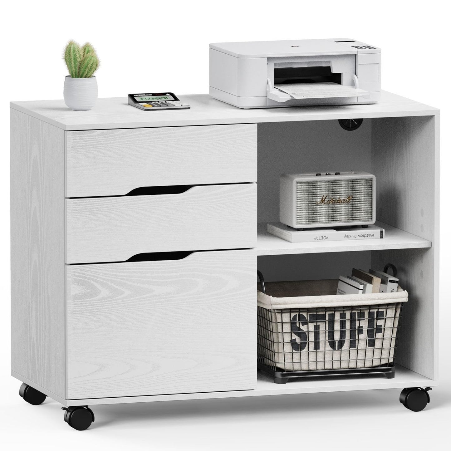 3 Drawer File Cabinet   Rolling Lateral Storage, Adjustable Shelves, Home Office1