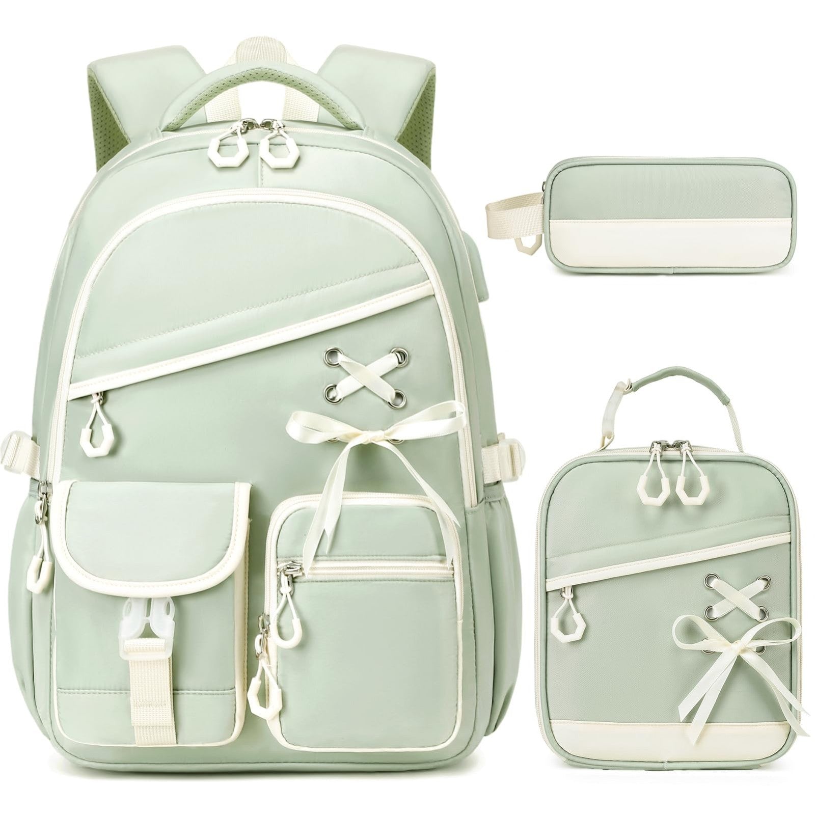 3PCS Girls School Backpack Set with Lunch Box & Pencil Pouch   Stylish & Durable1