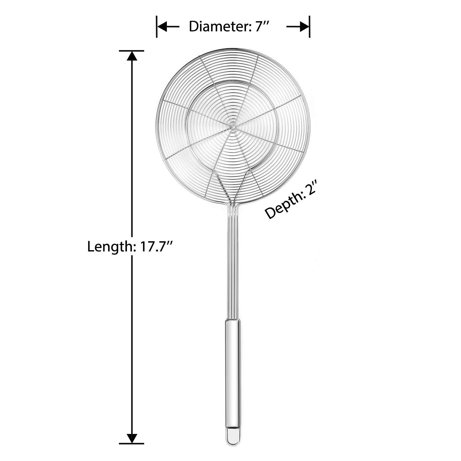 Stainless Steel Spider Strainer Skimmer Ladle   7" Kitchen Utensil for Pasta & F2