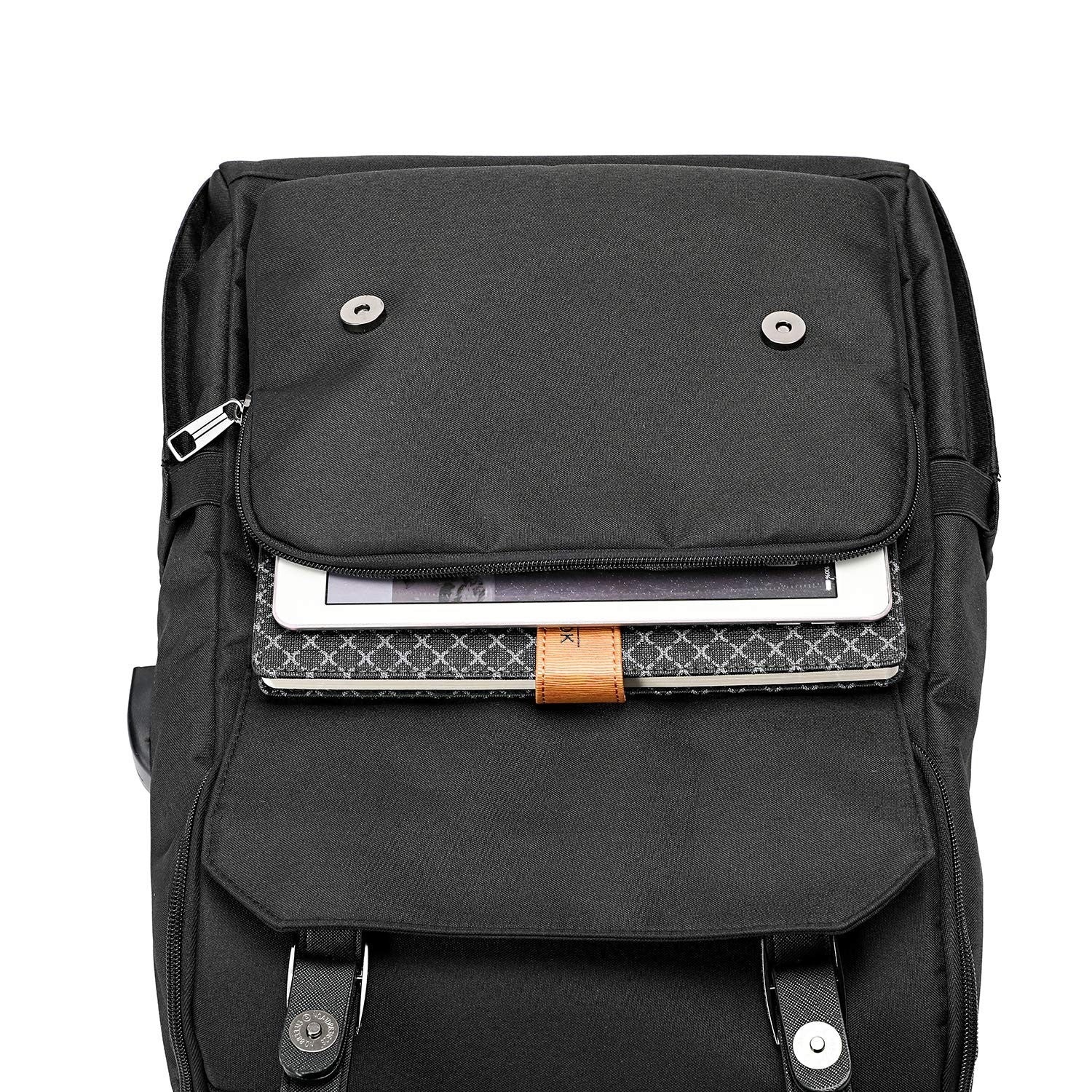 Vintage Laptop Backpack with USB Charging Port - Travel College Bag Fits 15.6" B4