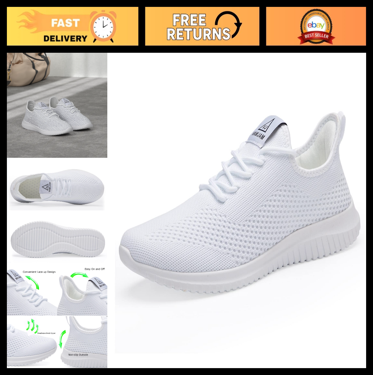 Lightweight Breathable Men's Running Shoes, Non-Slip Athletic Sneakers, Casual S0