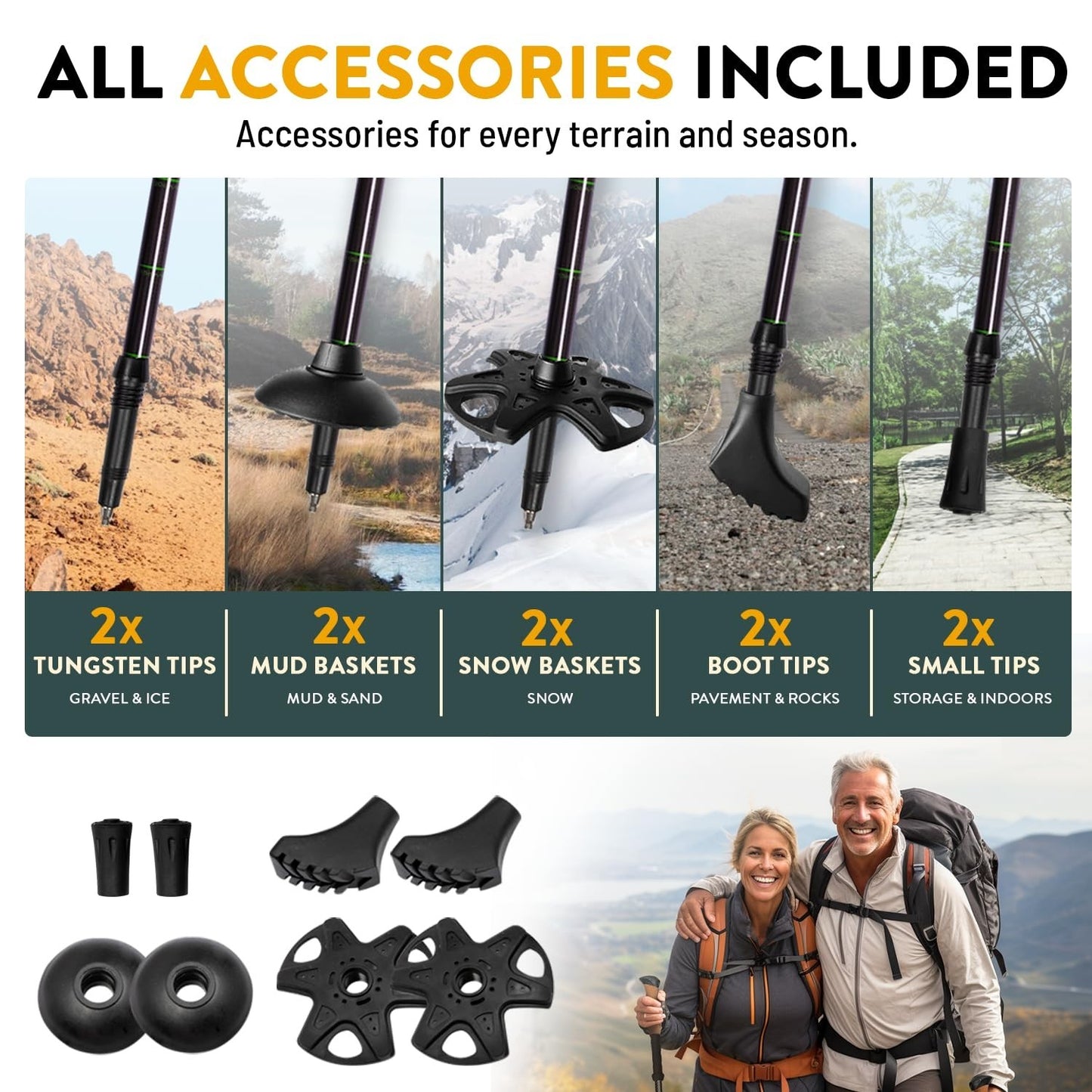 Lightweight Carbon Fiber Trekking Poles   Collapsible Hiking Sticks with Cork Gr7